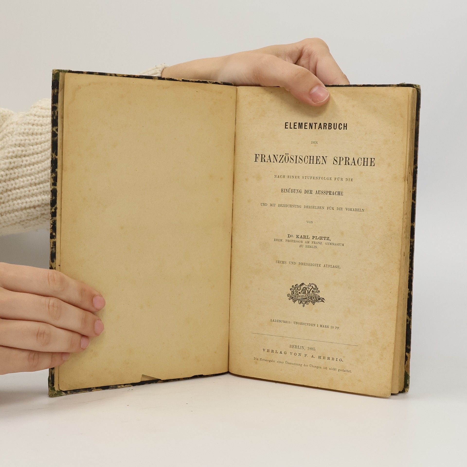 Karl Ploetz Elementarbuch der französischen Sprache