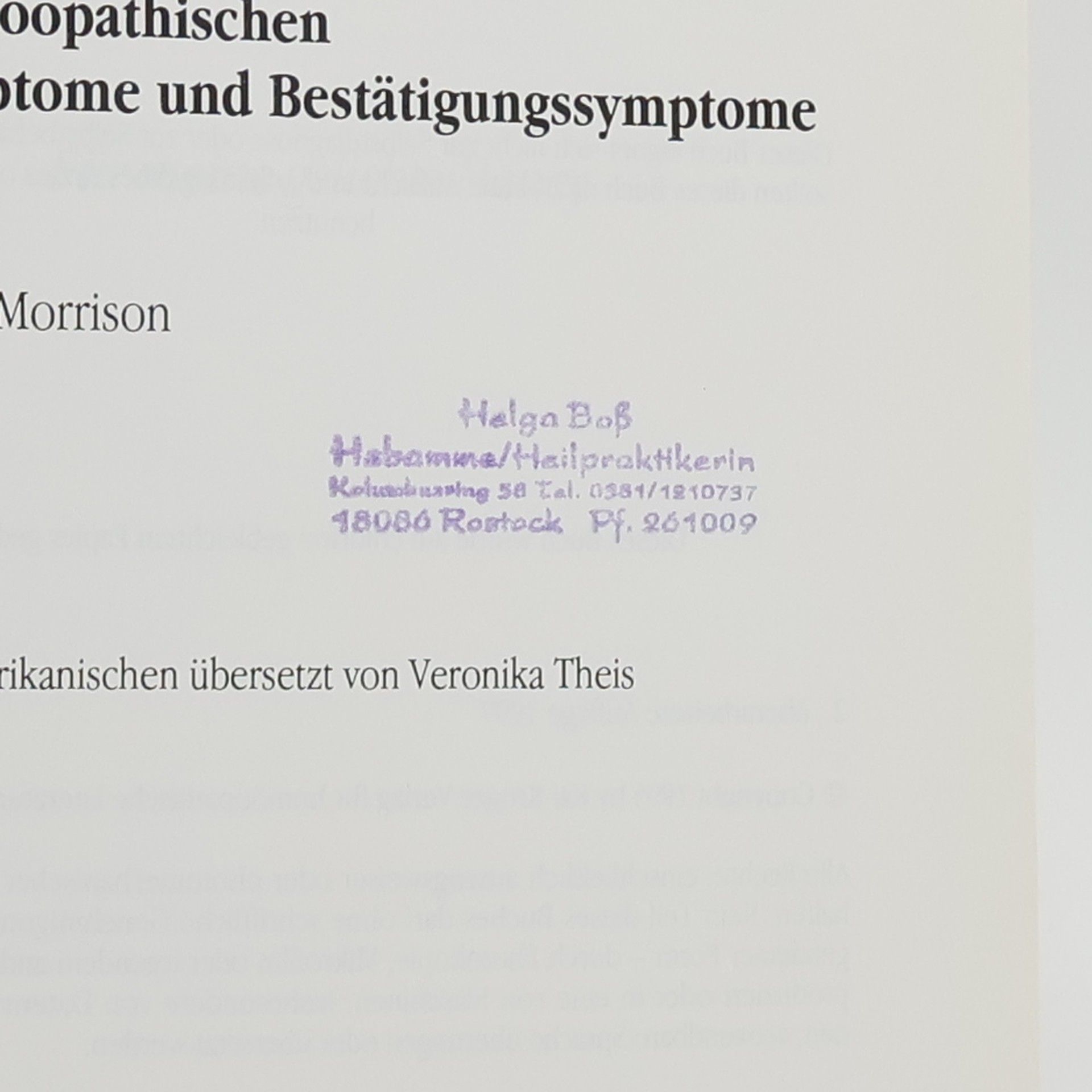 Roger Morrison Handbuch der homöopathischen Leitsymptome und Bestätigungssymptome