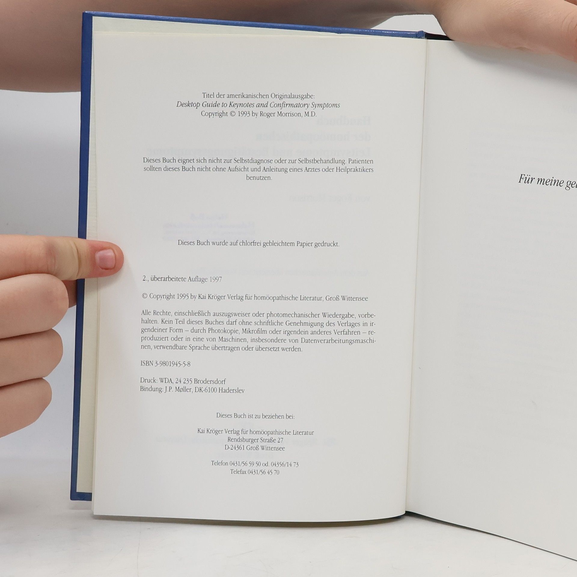 Roger Morrison Handbuch der homöopathischen Leitsymptome und Bestätigungssymptome