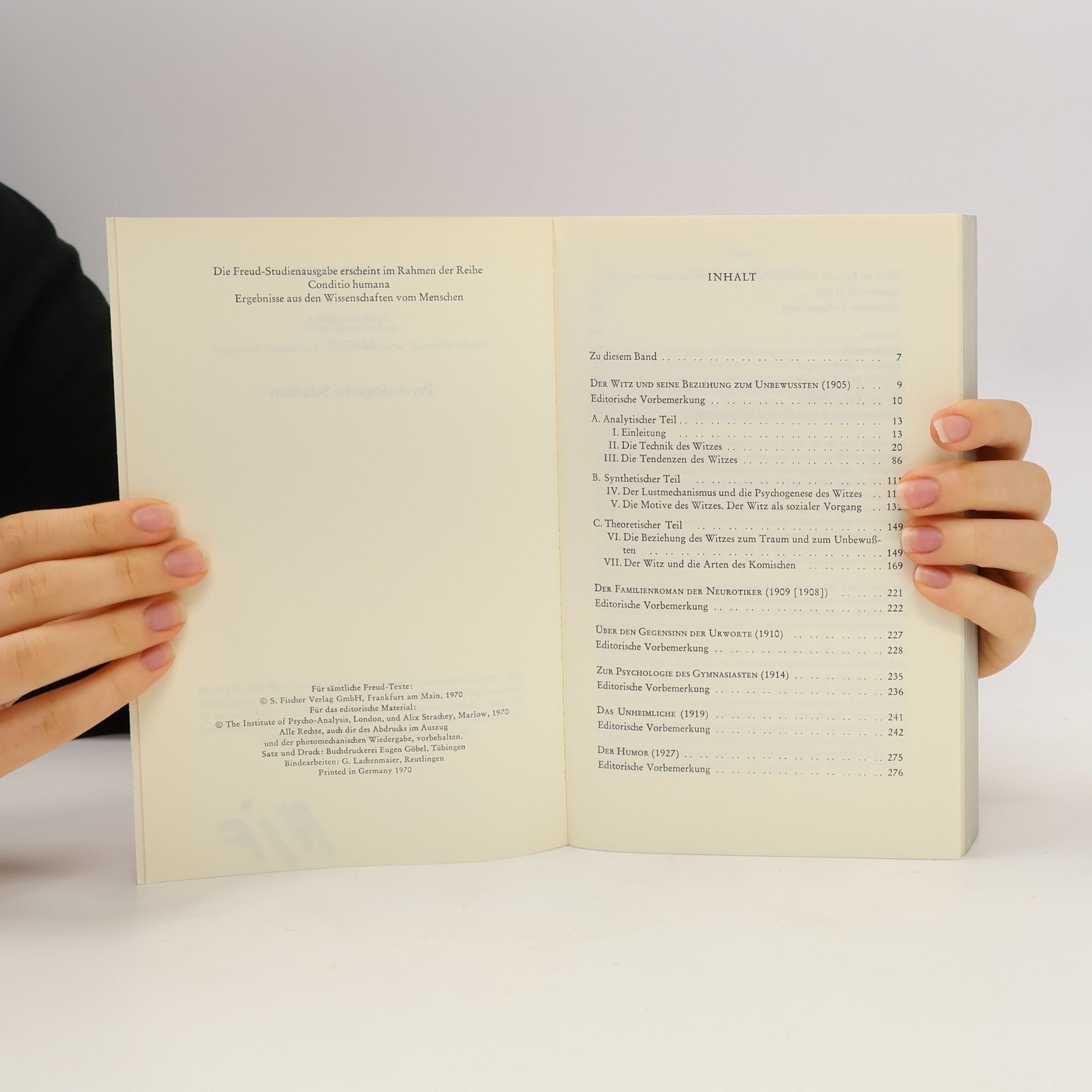 Sigmund Freud Psychologische Schriften Bd. IV