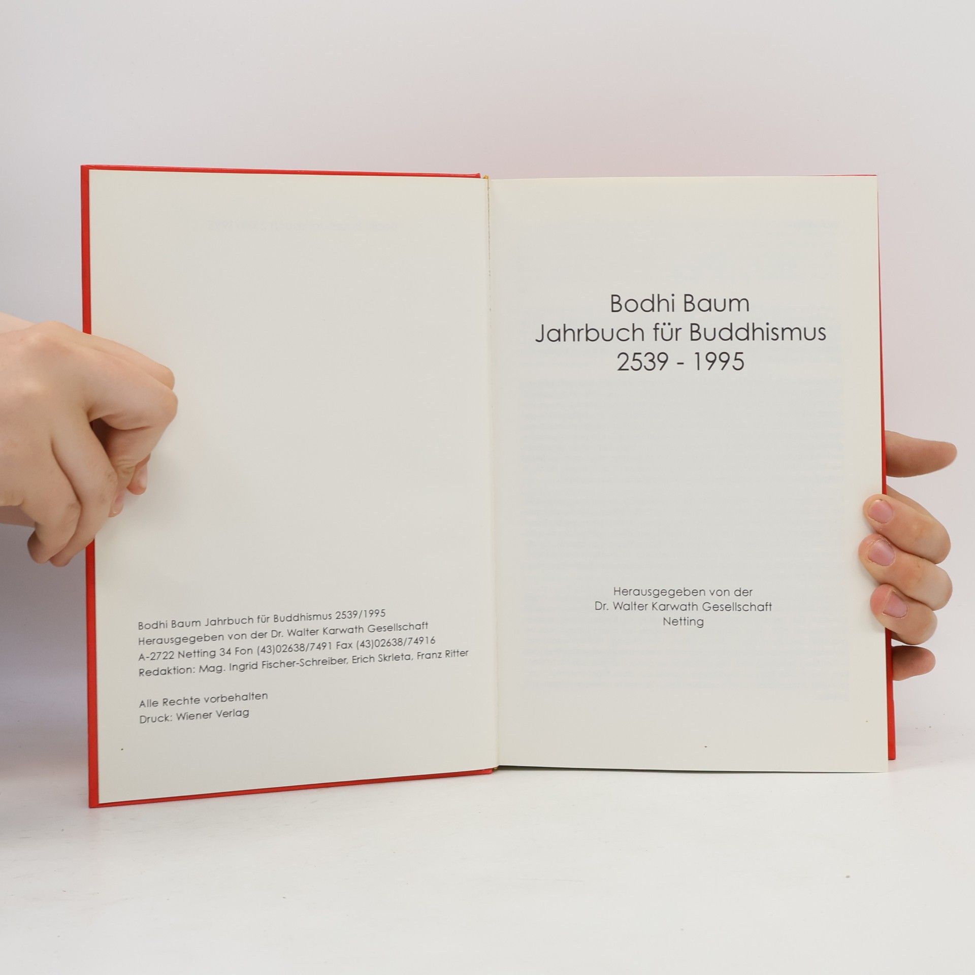 Walter Karwath Bodhi Baum Jahrbuch für Buddhismus 2539-1995