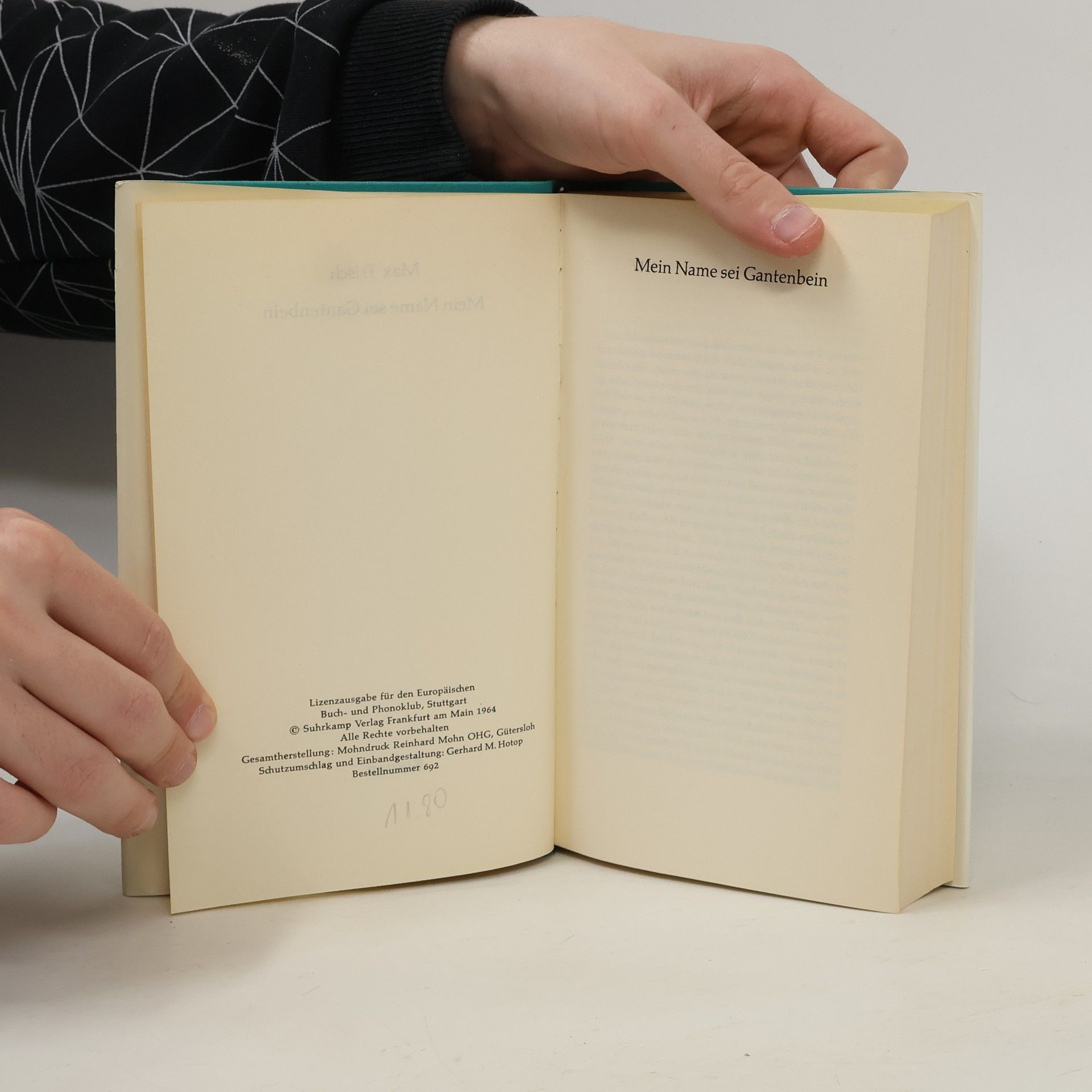 Max Frisch Mein Name sei Gantenbein