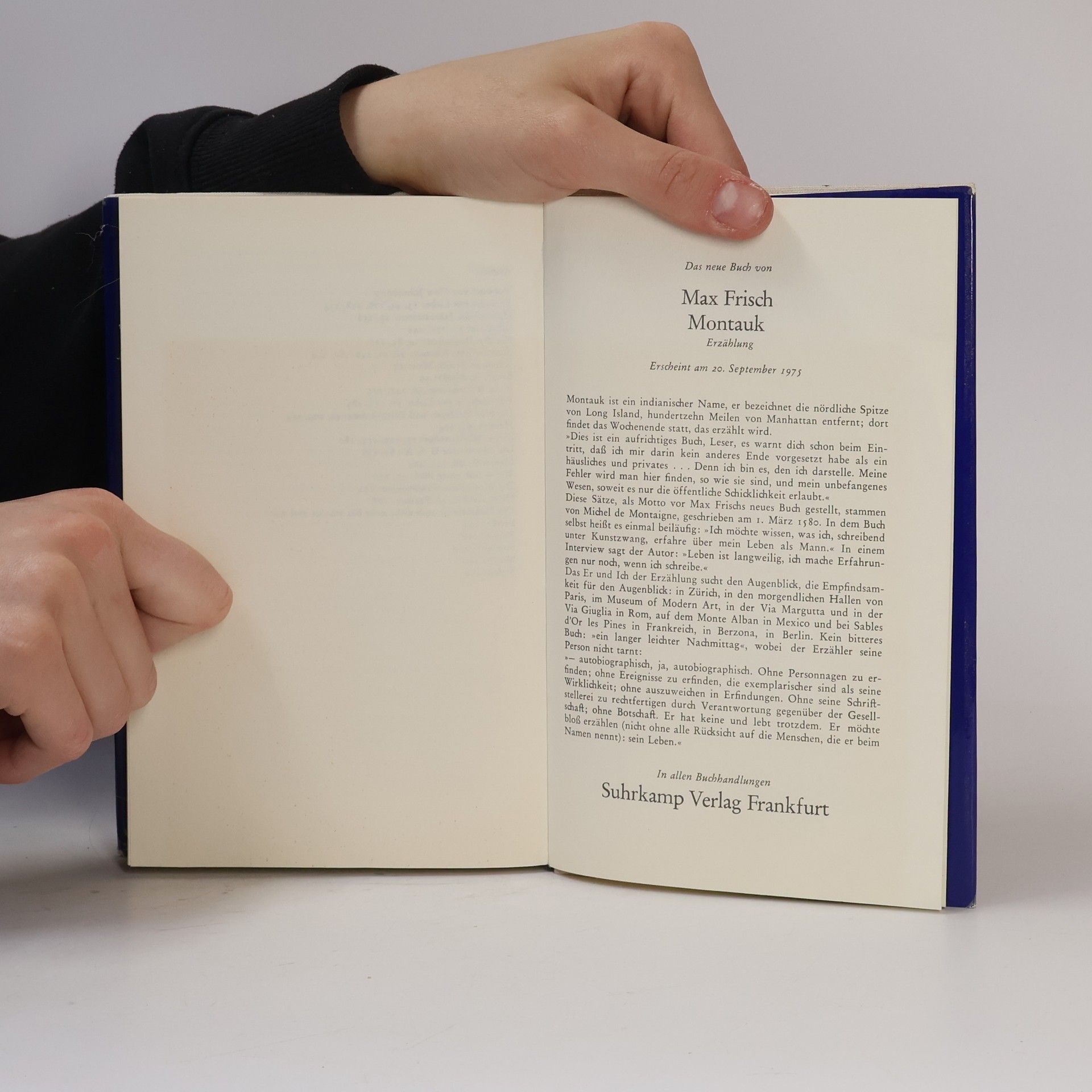 Max Frisch Stich-Worte. Ausgesucht von Uwe Johnson