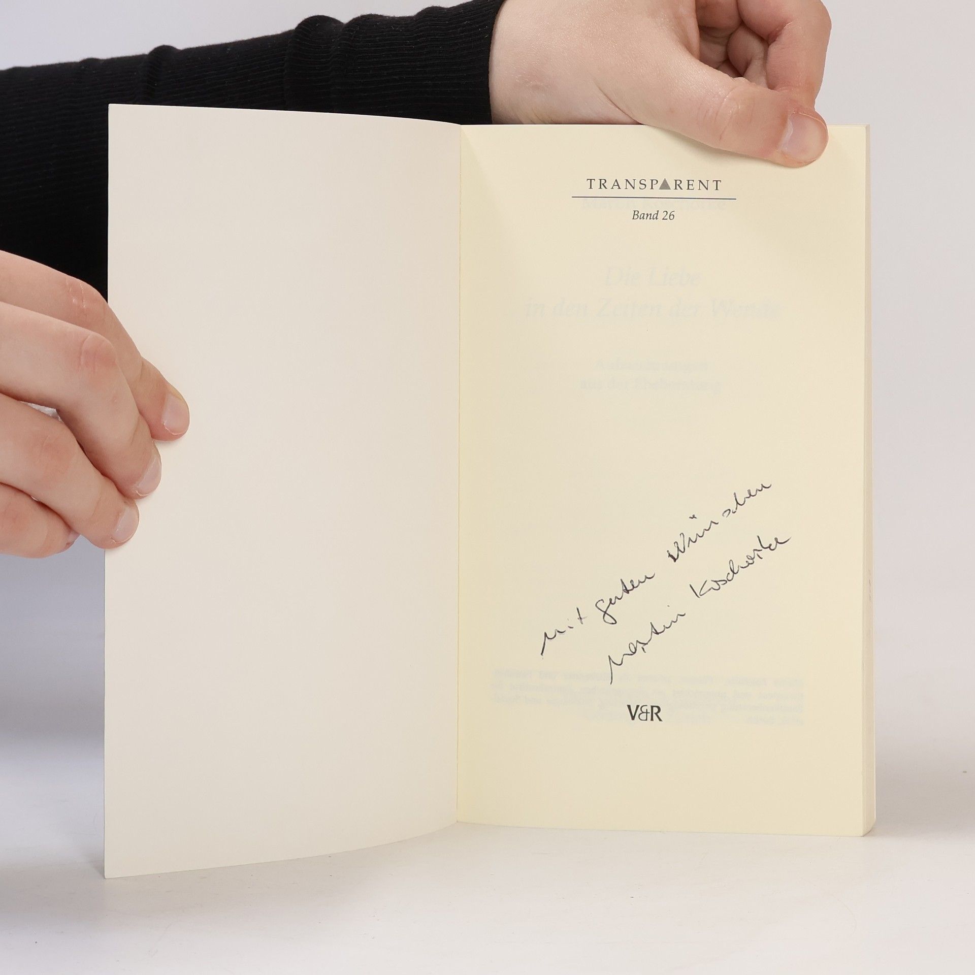 Martin Koschorke Vandenhoeck Transparent - 26: Die Liebe in den Zeiten der Wende