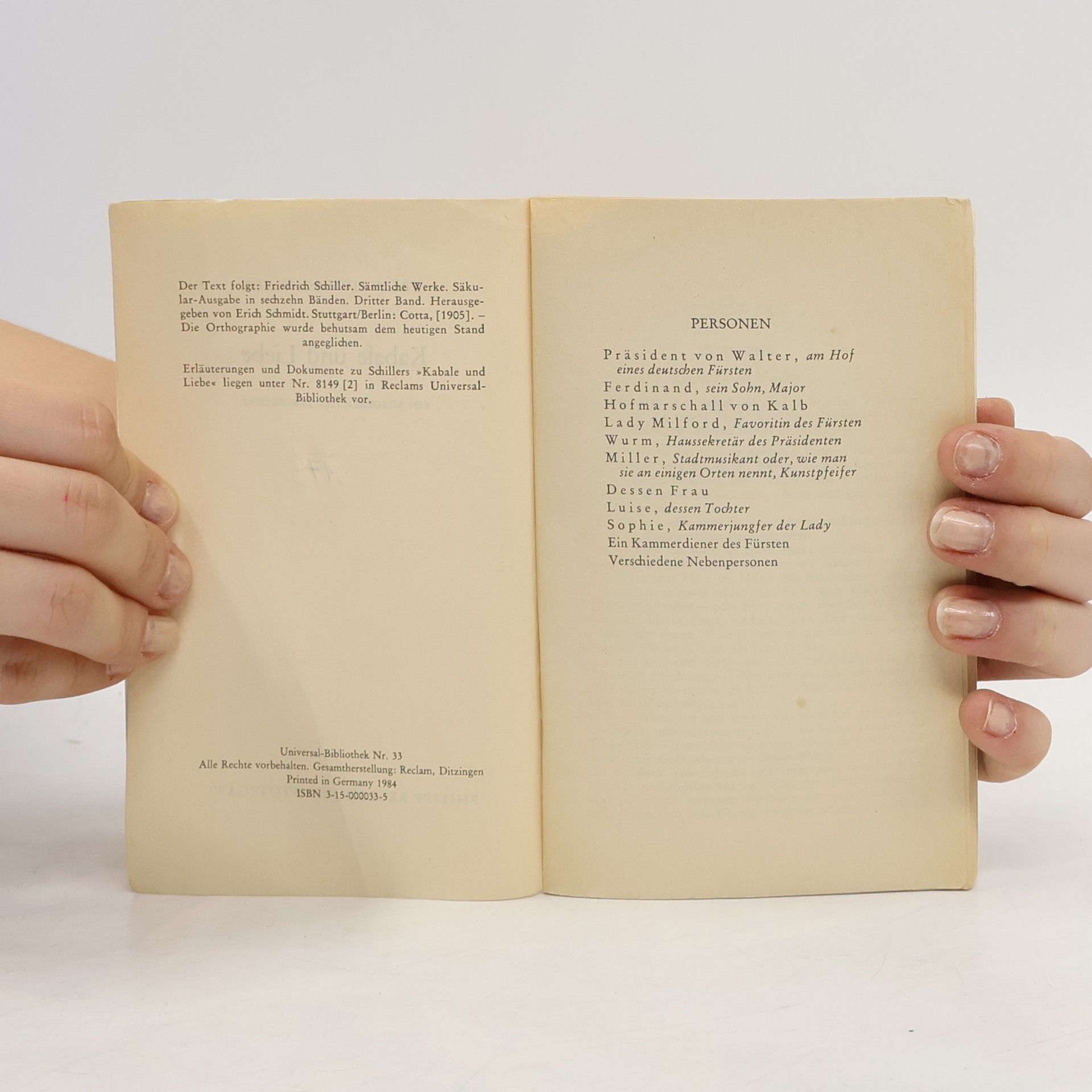 Friedrich Schiller Kabale und Liebe