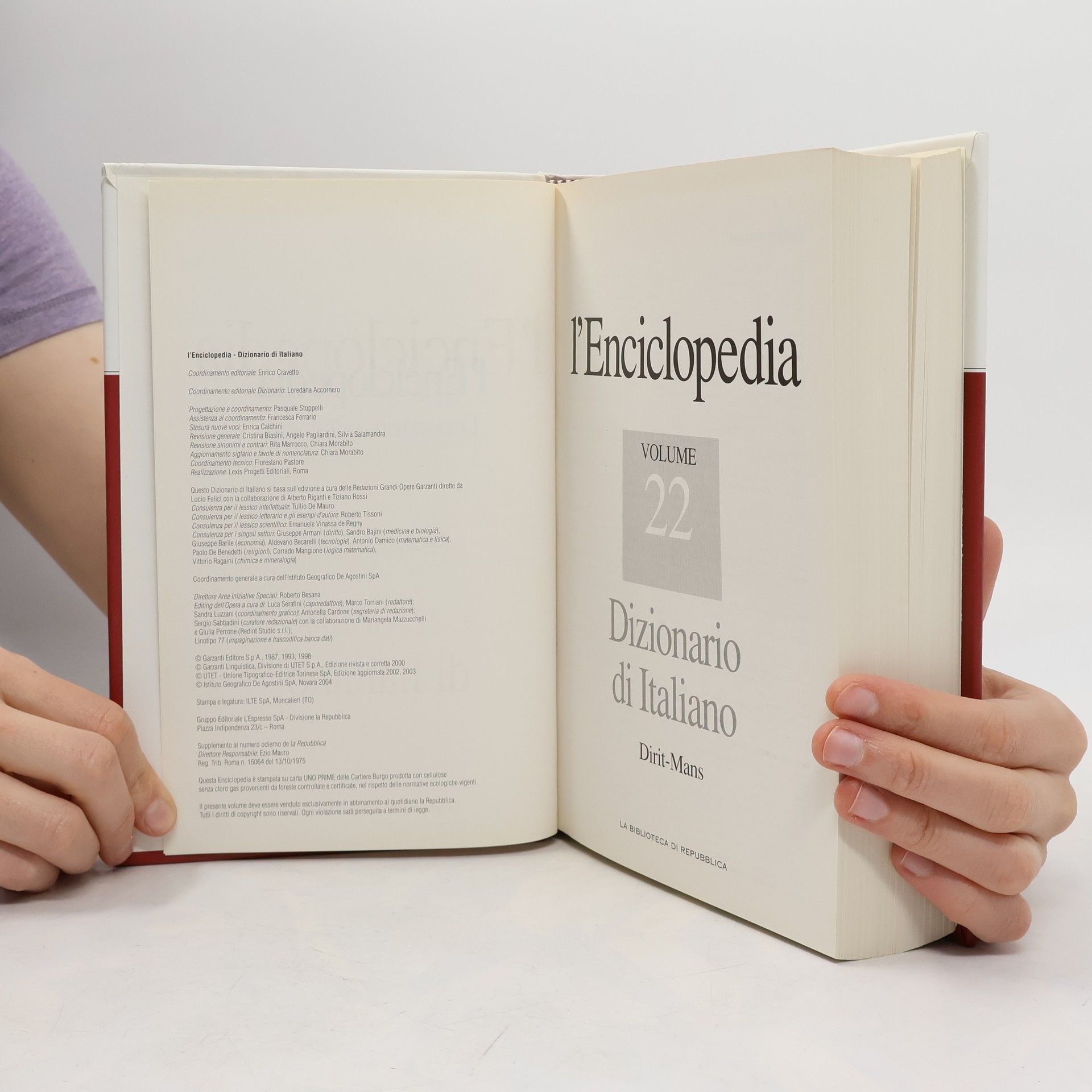 Autores varios l'Enciclopedia. Dizionario di Italiano 22. Dirit-Mans