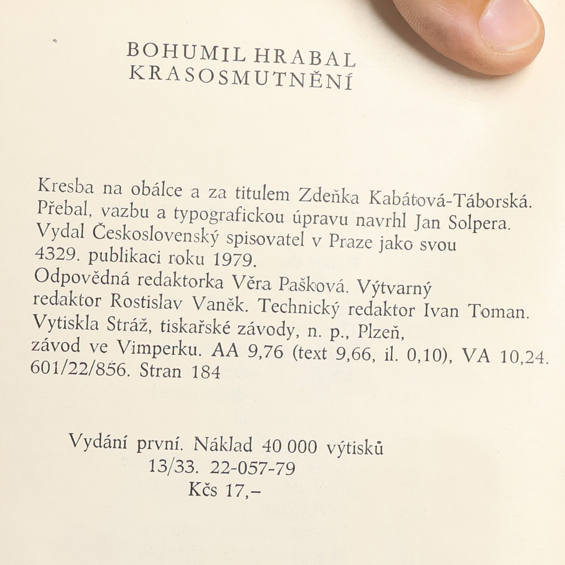 Bohumil Hrabal Krasosmutnění