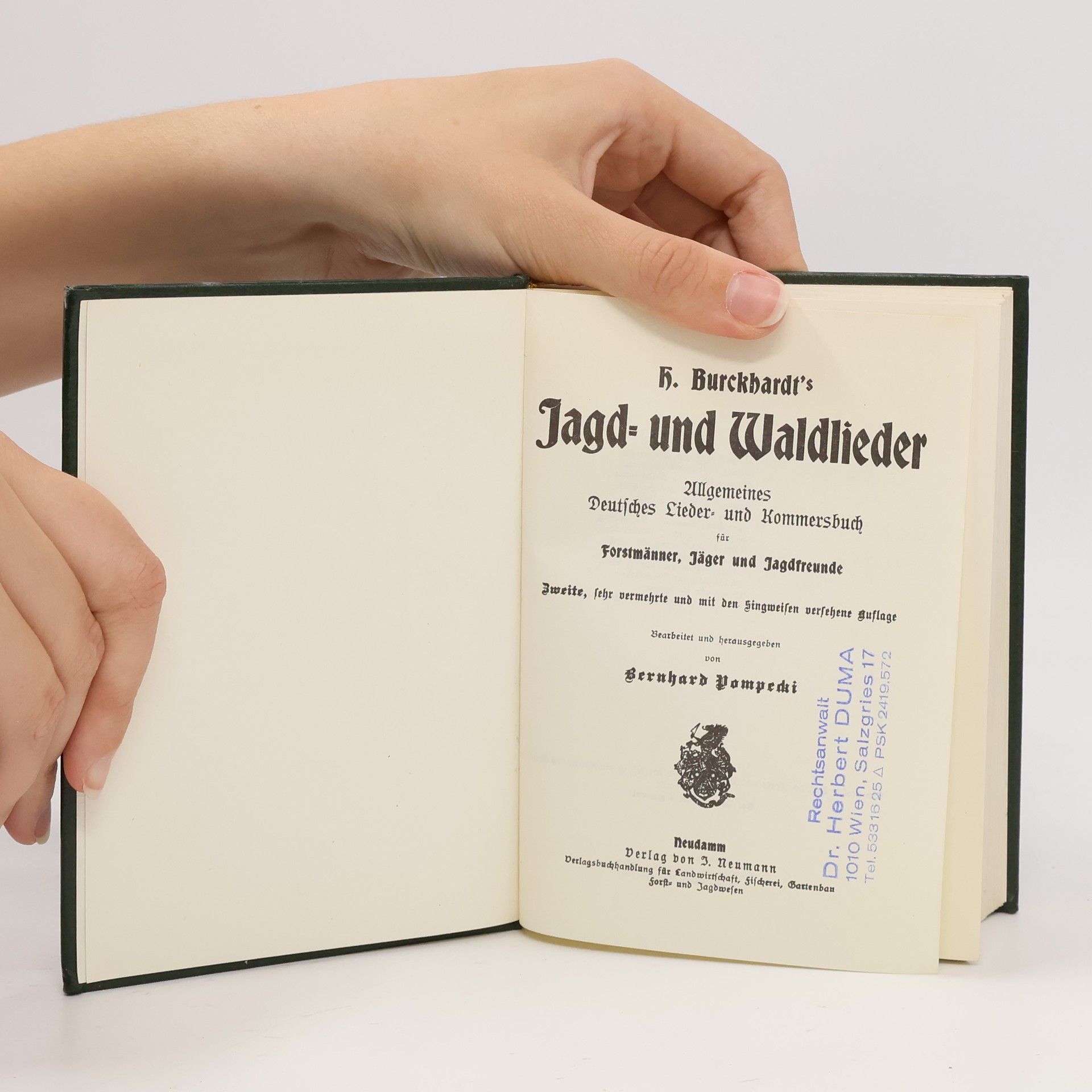 Burckhardt Heinrich Jagd- und Waldlieder (reprint)