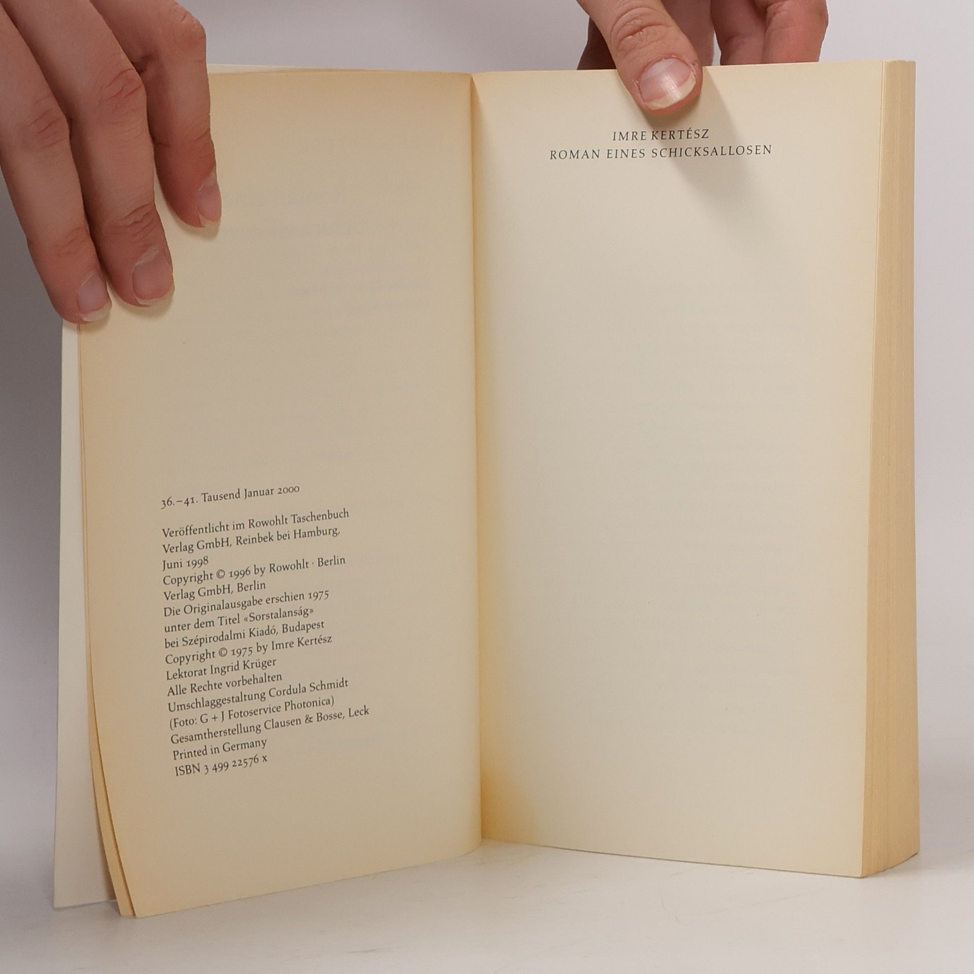 Imre Kertész Roman eines Schicksallosen