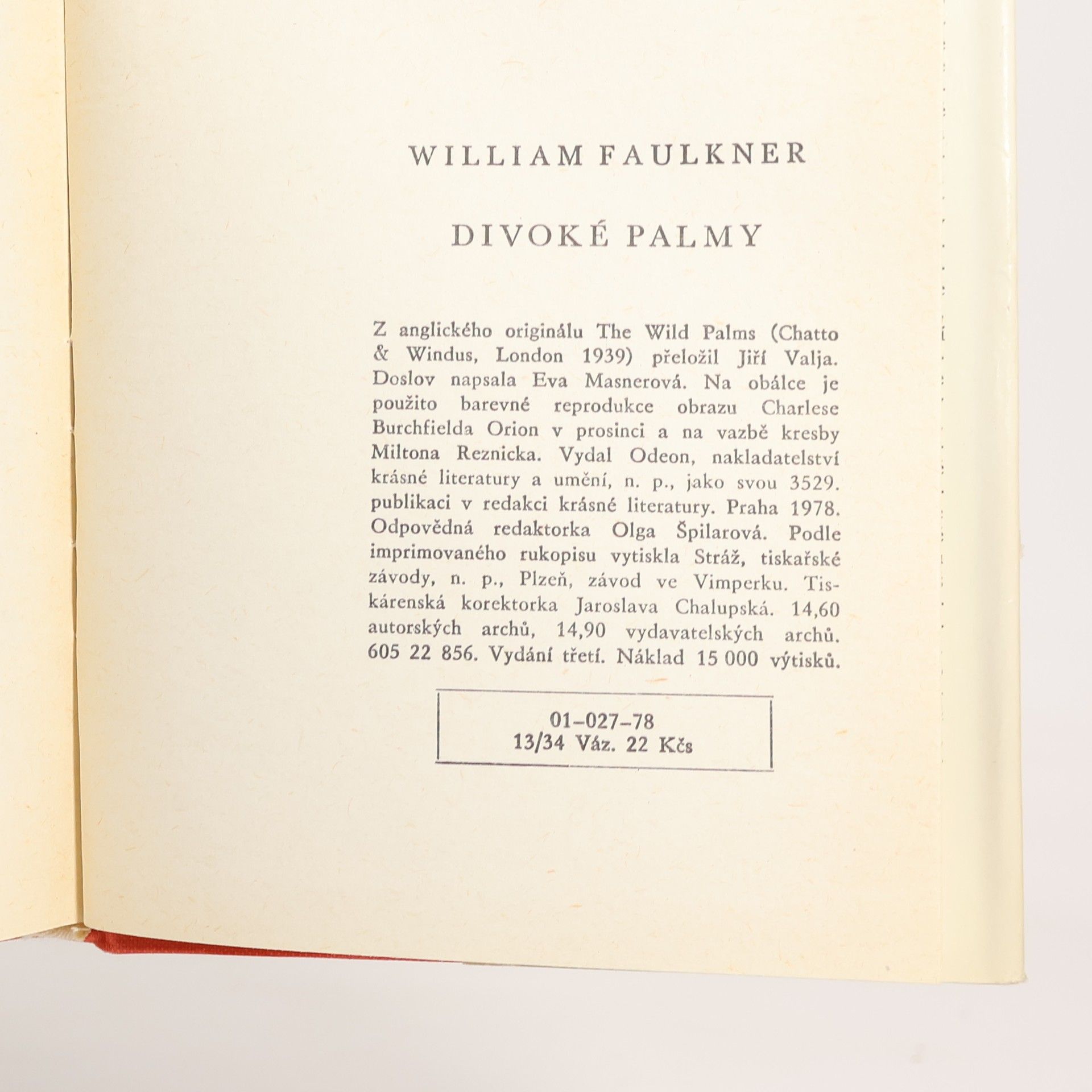 William Faulkner Divoké palmy