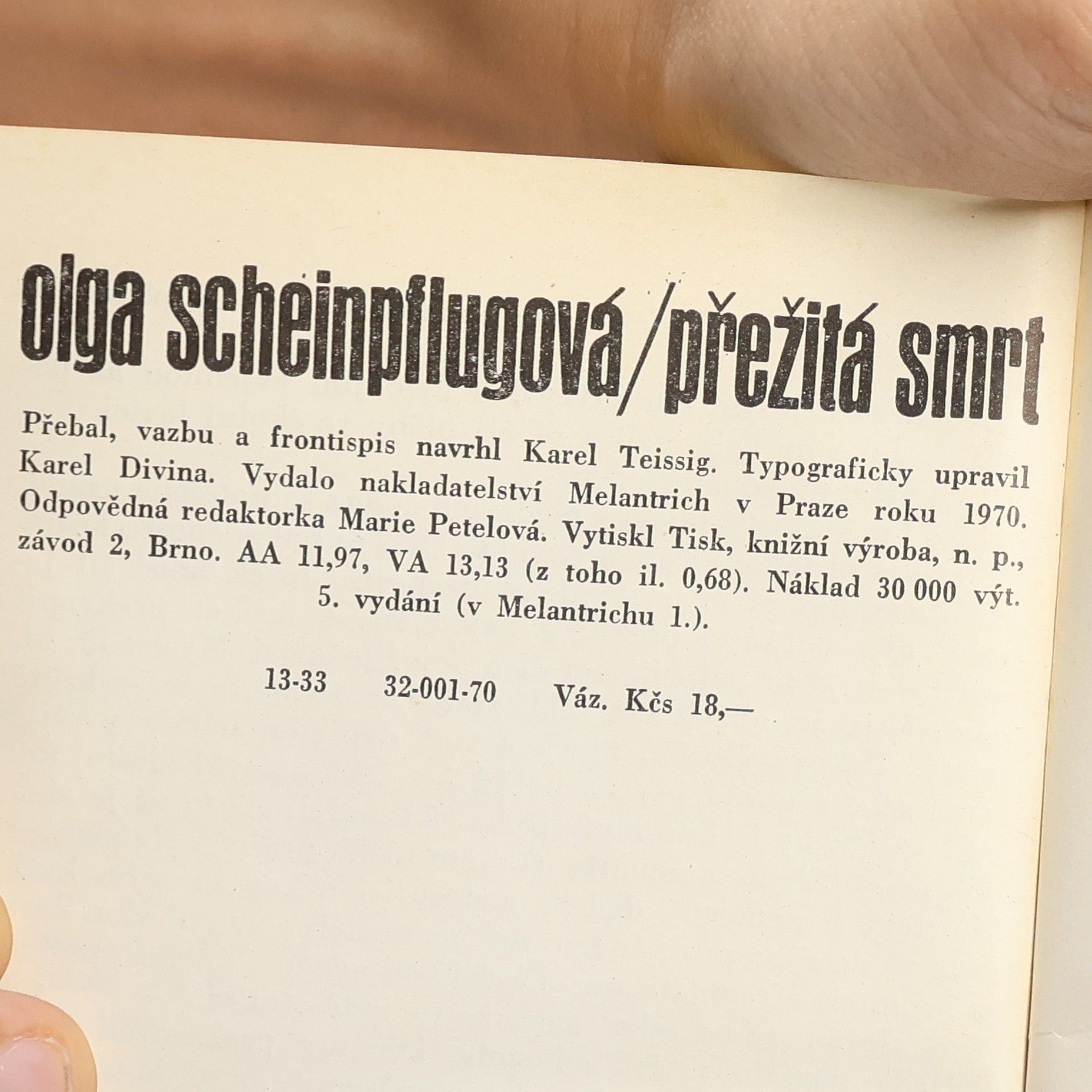 Olga Scheinpflugová Přežitá smrt