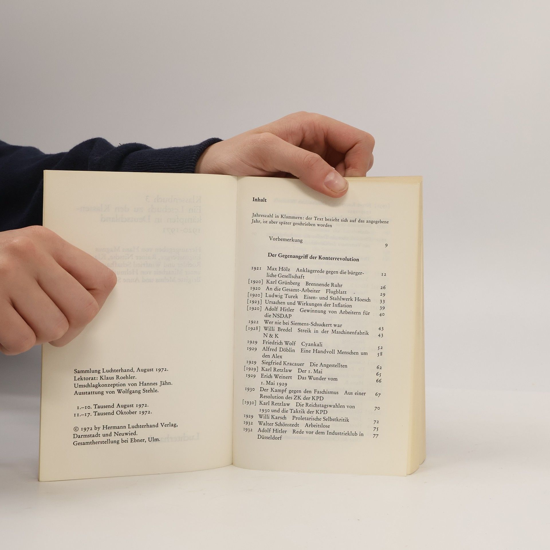 Kolektív autorov Klassenbuch 3 Ein Lesebuch zu den Klassenkämpfen in Deutschland 1920-1971