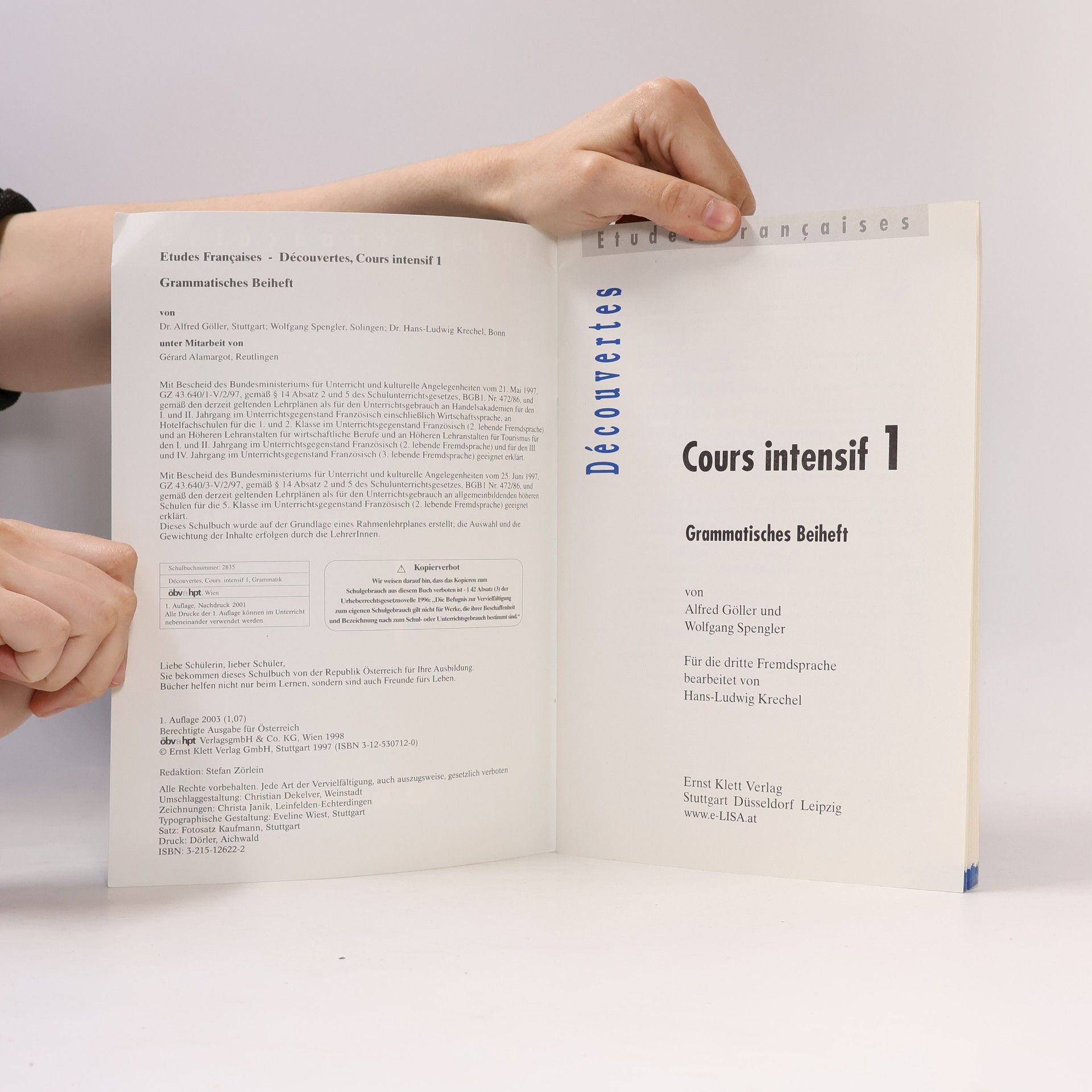 Autorenkollektiv Cours intensif 1. Grammatisches Beiheft