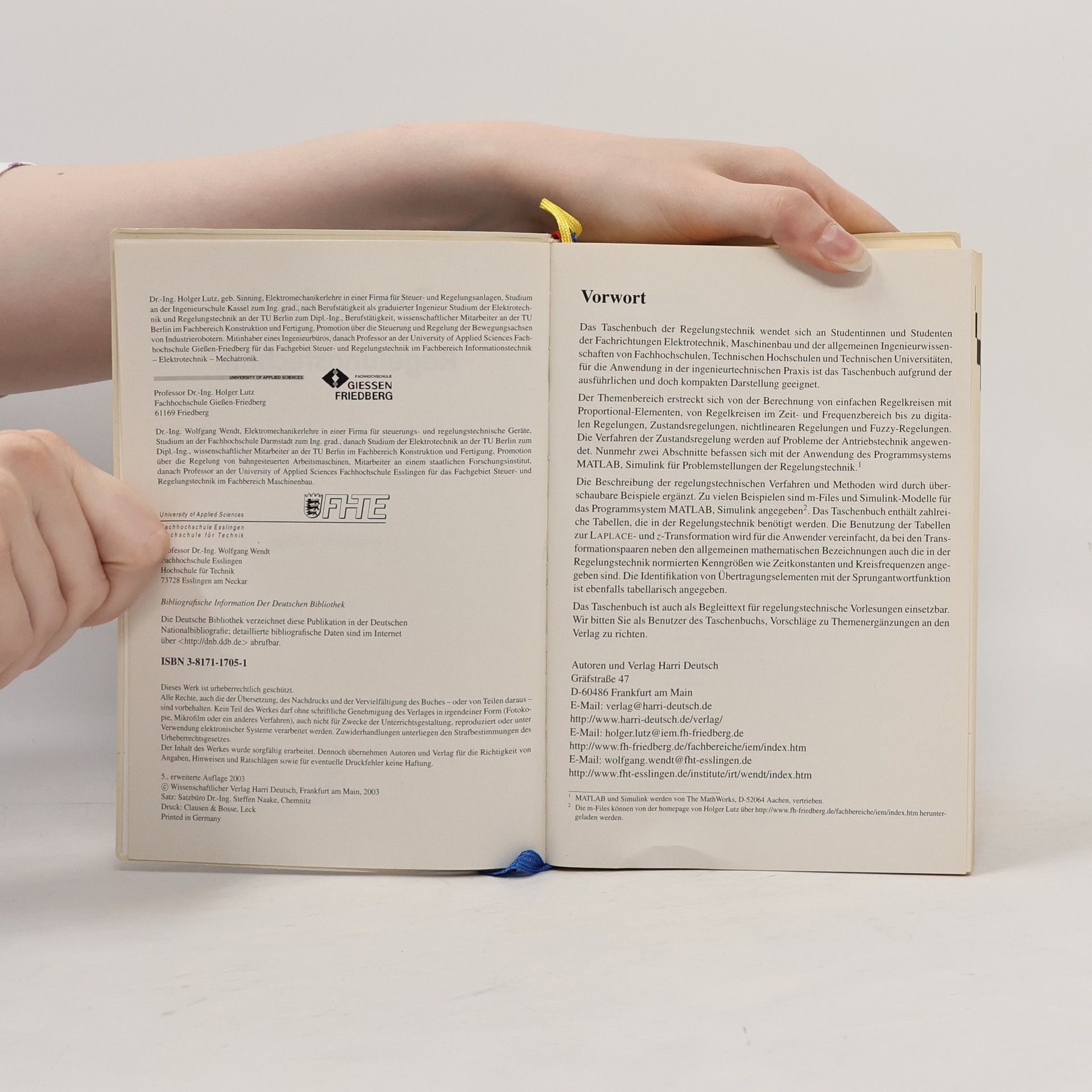 Lutz Wendt Taschenbuch der Regelungstechnik