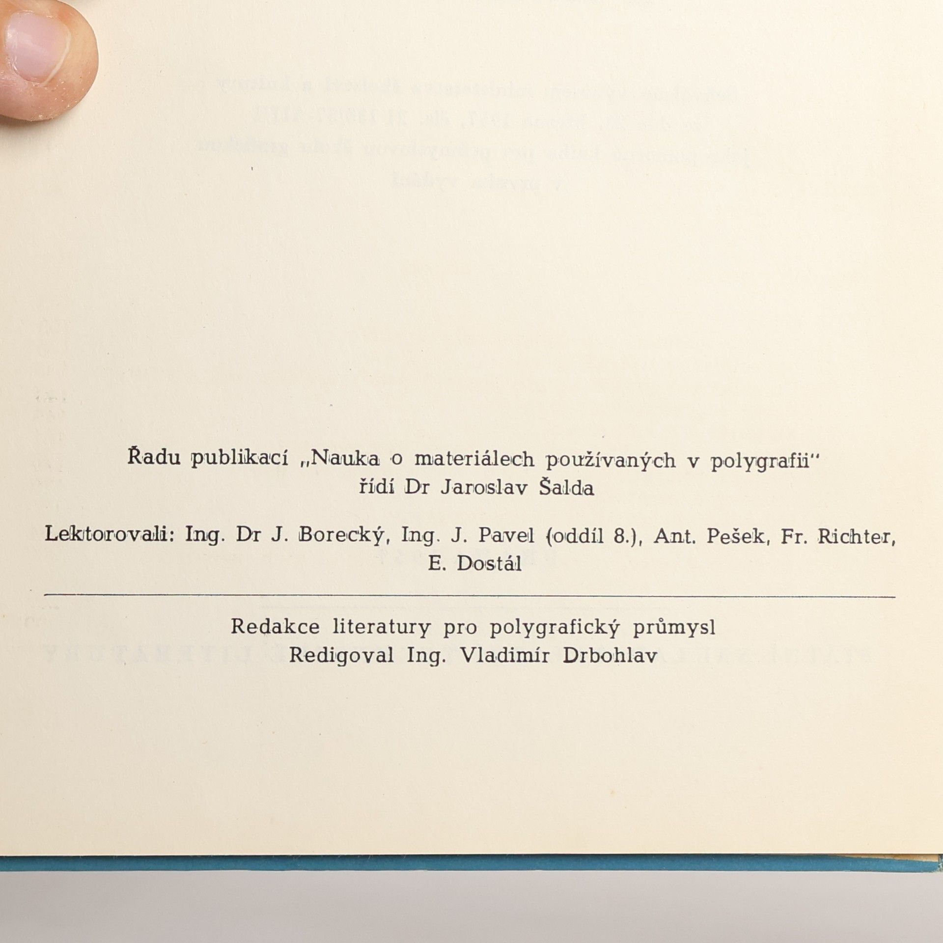 Jaroslav Šalda Materiály knihtiskové, ofsetové, hlubotiskové a knihařské