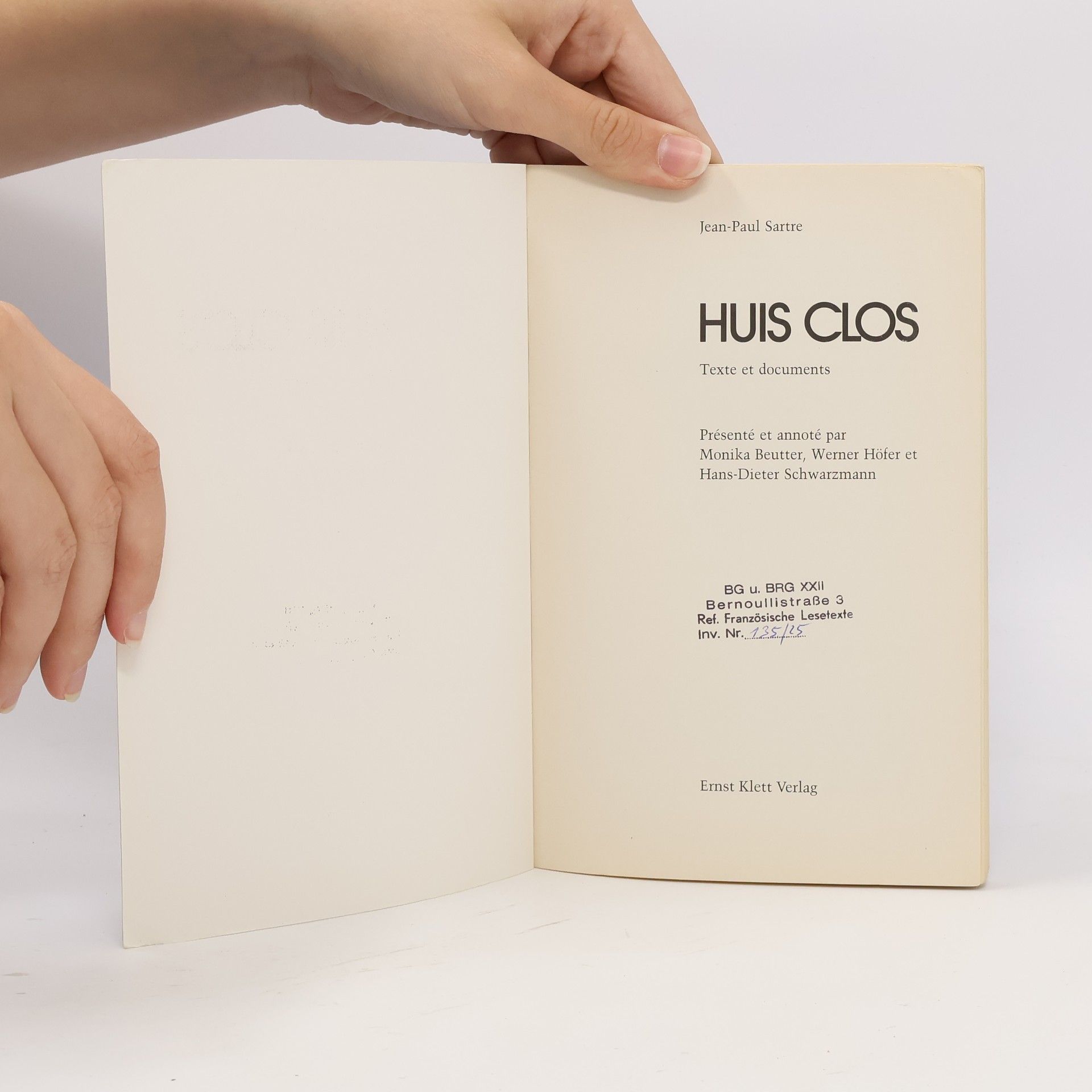 Jean-Paul Sartre Huis clos: texte et documents