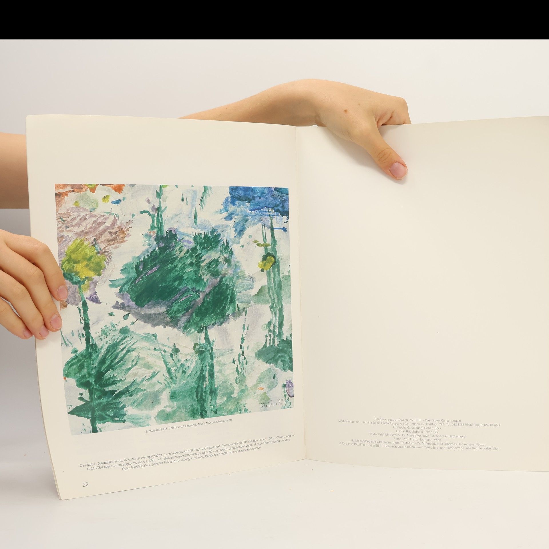 Max Weiler Weiler. Sonderausgabe 1993 zu Palette