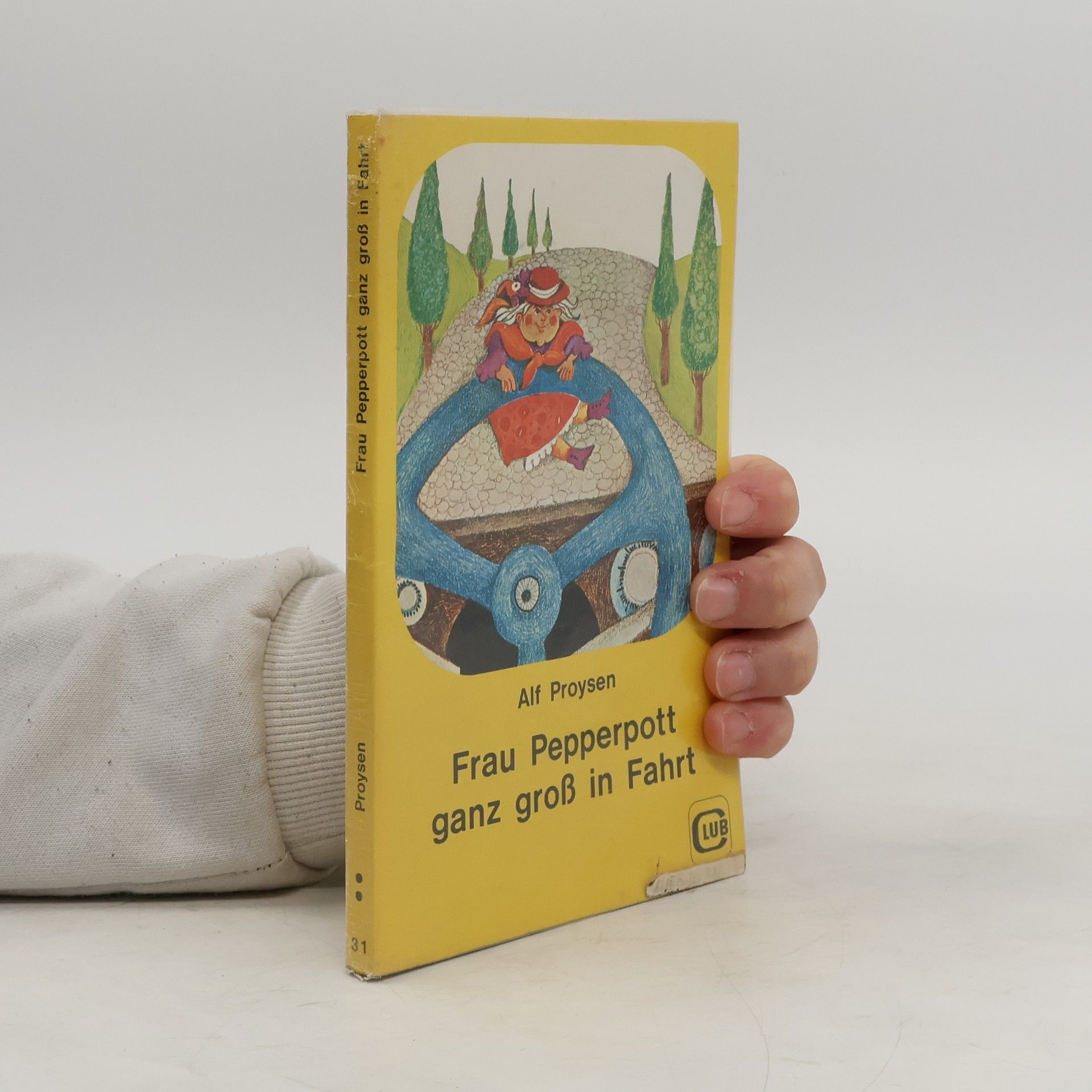 Alf Prøysen Frau Pepperpott ganz gross in Fahrt