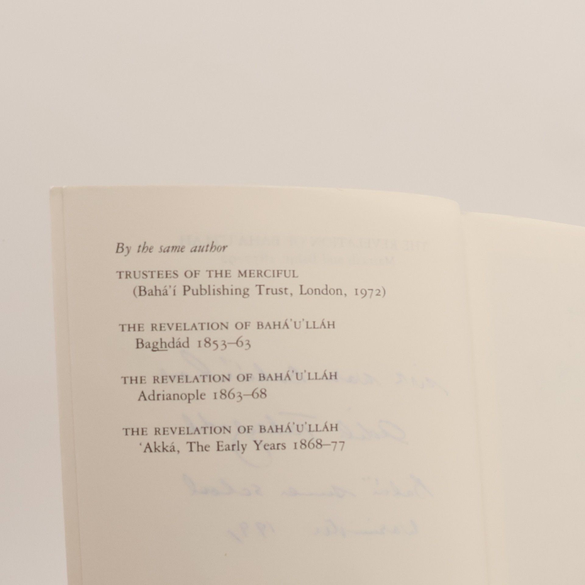 Adib Taherzadeh The Revelation of Bahá’u’lláh