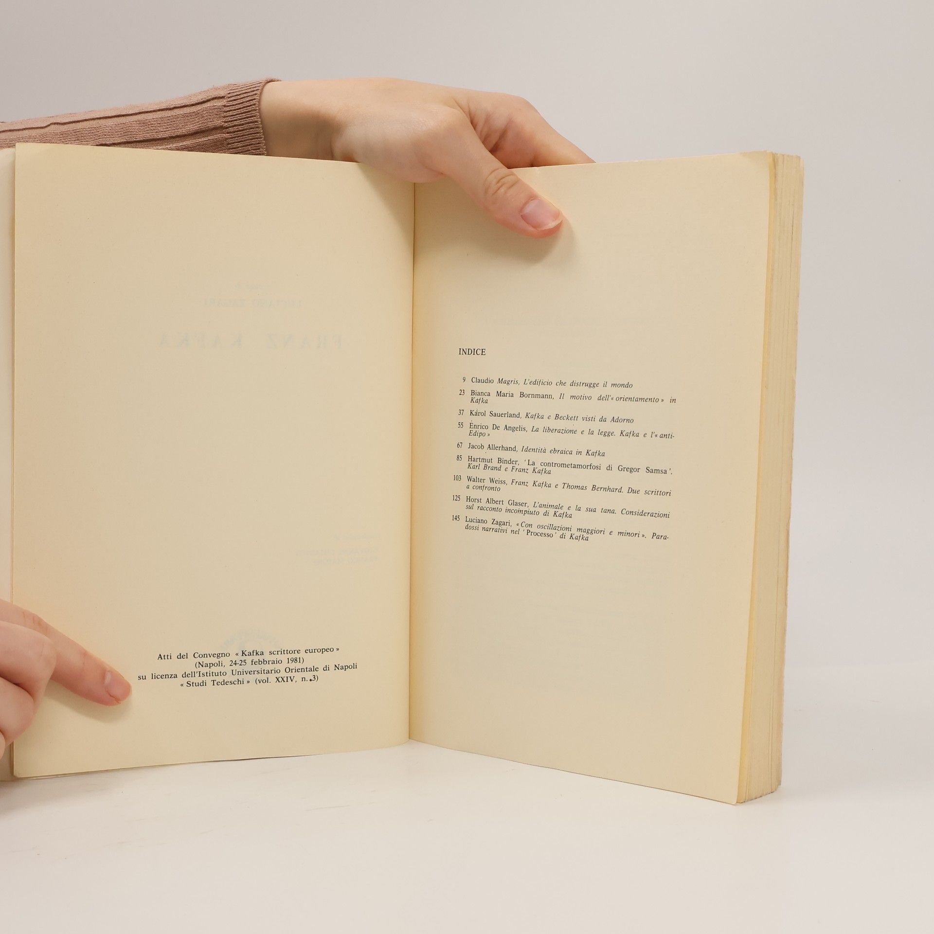 Luciano Zagari Franz Kafka a cura di L. Zagari