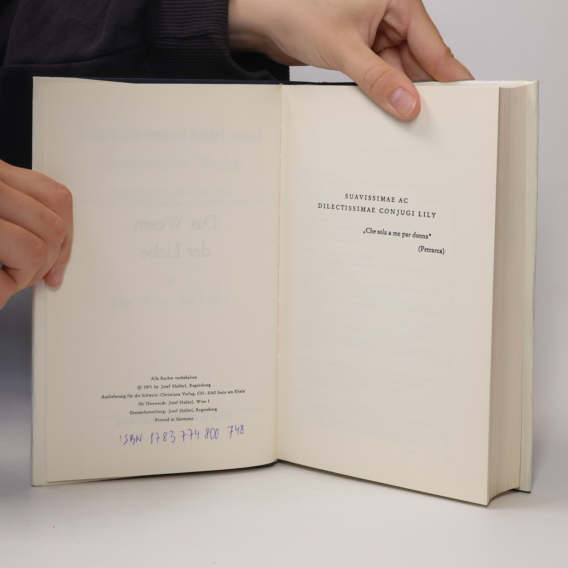 Dietrich von Hildebrand Gesammelte Werke III. Das Wesen der Liebe