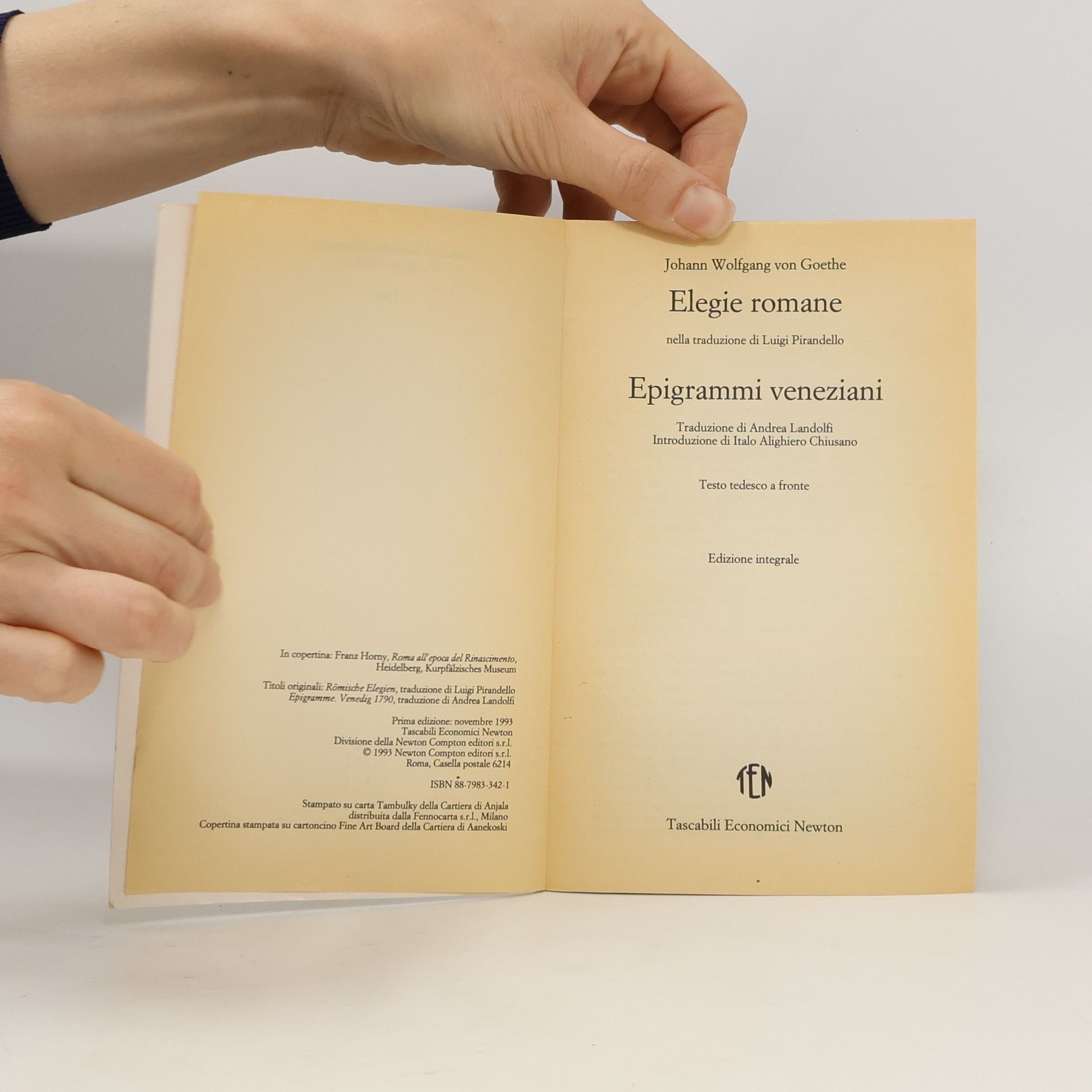 Johann Wolfgang von Goethe Tascabili economici - 9: Elegie romane - Epigrammi veneziani. Edizione integrale / Testo tedesco a fronte