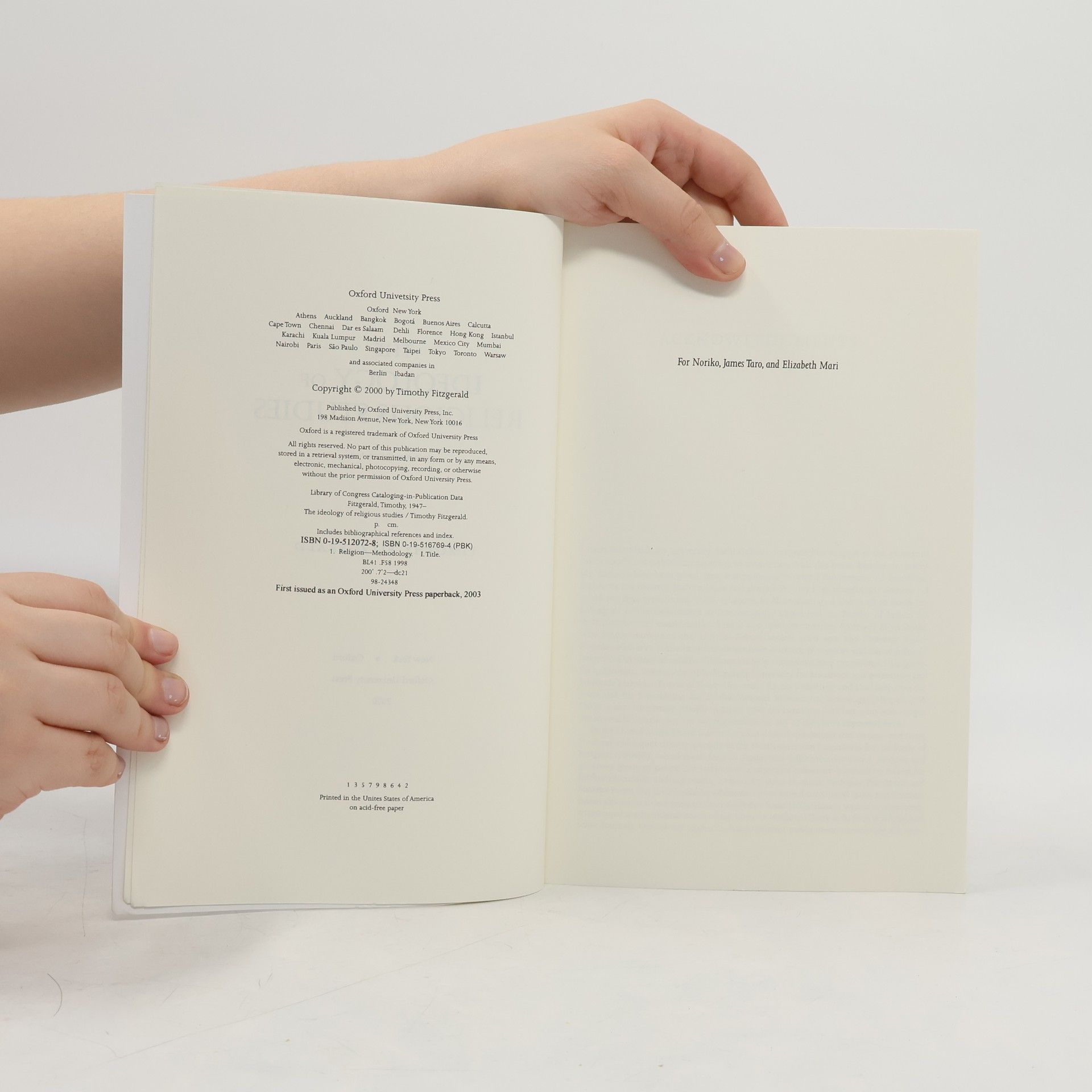 Timothy Fitzgerald The Ideology of Religious Studies