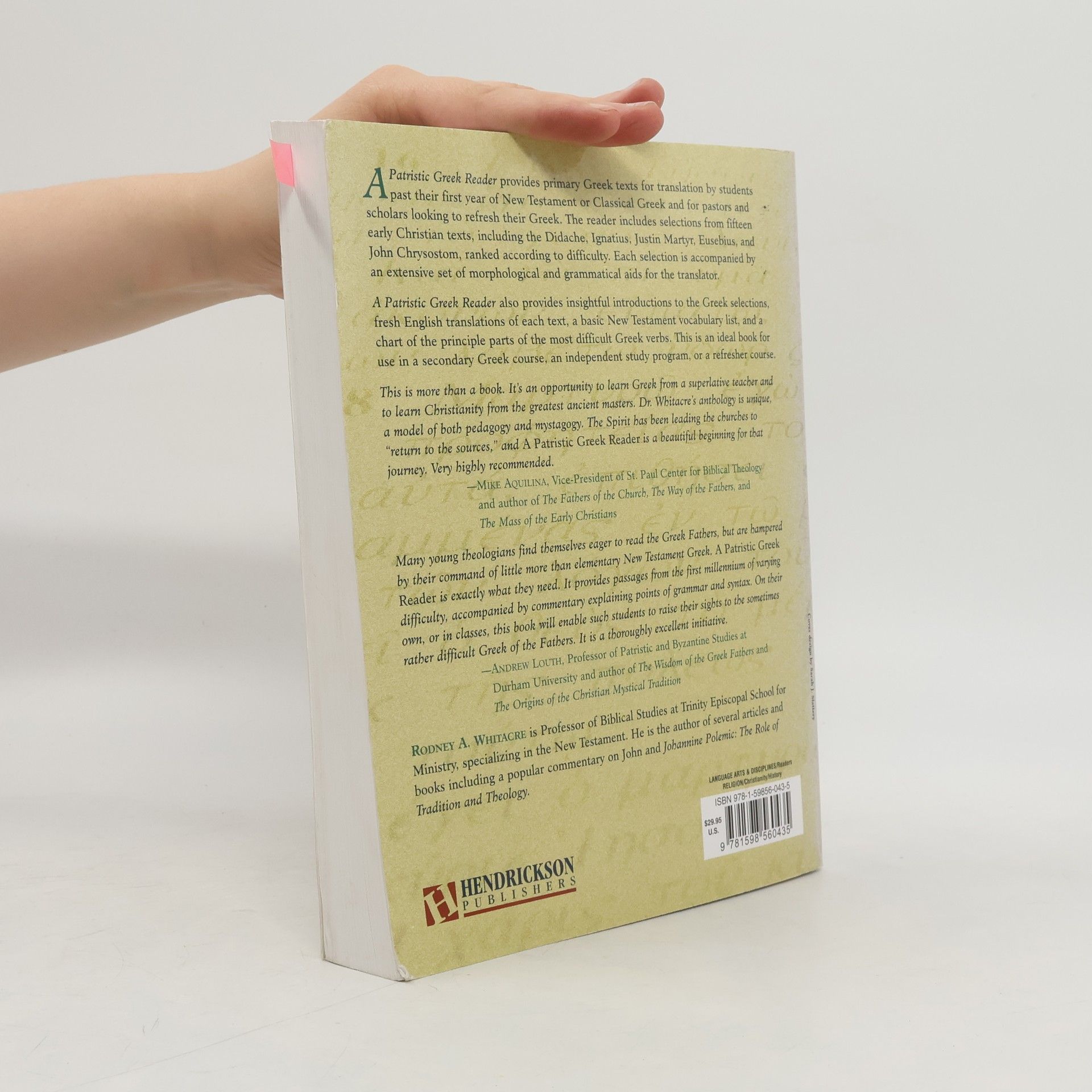 Rodney A. Whitacre A Patristic Greek Reader