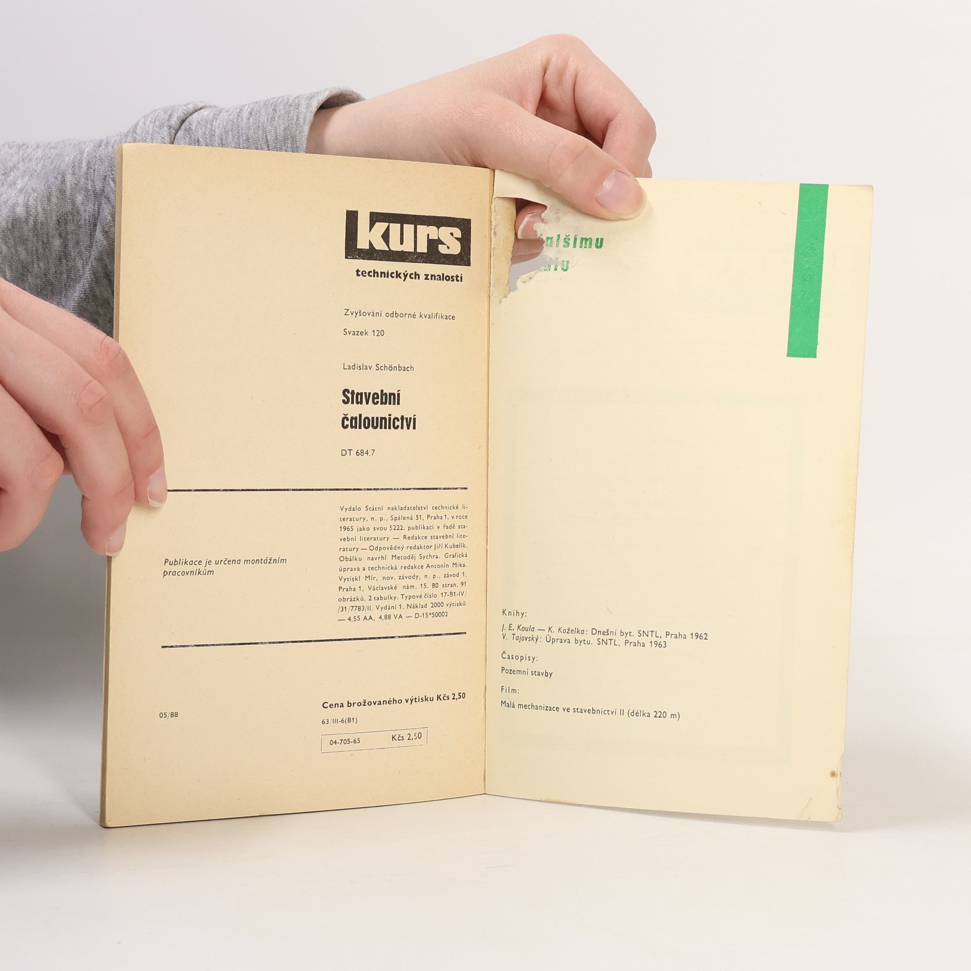 Ladislav Schönbach Kurs tecnických znalostí 120. Stavební čalounictví