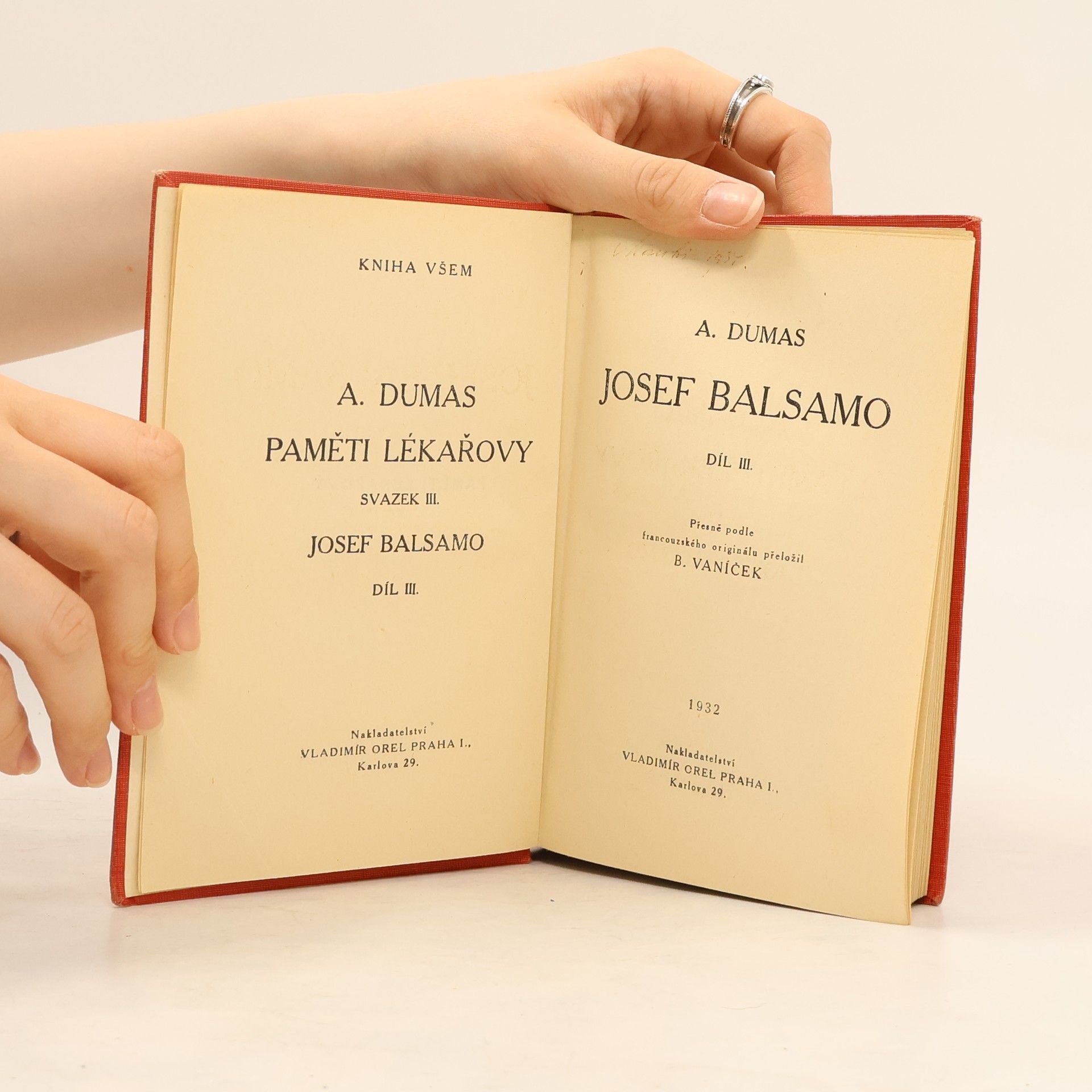 Alexandre Dumas starší Josef Balsamo. Díl II