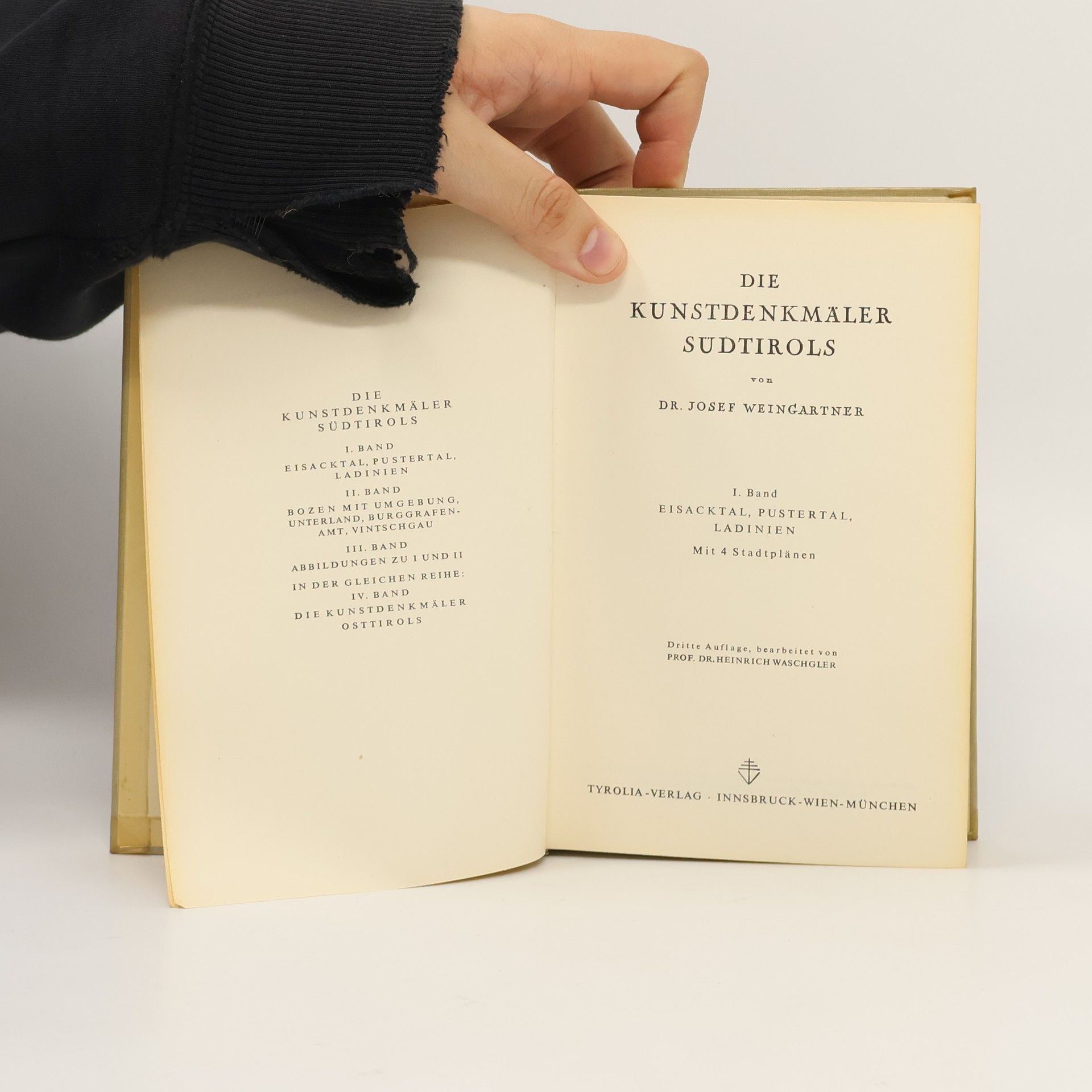 Josef Weingartner Die Kunstdenkmäler Sudtirols