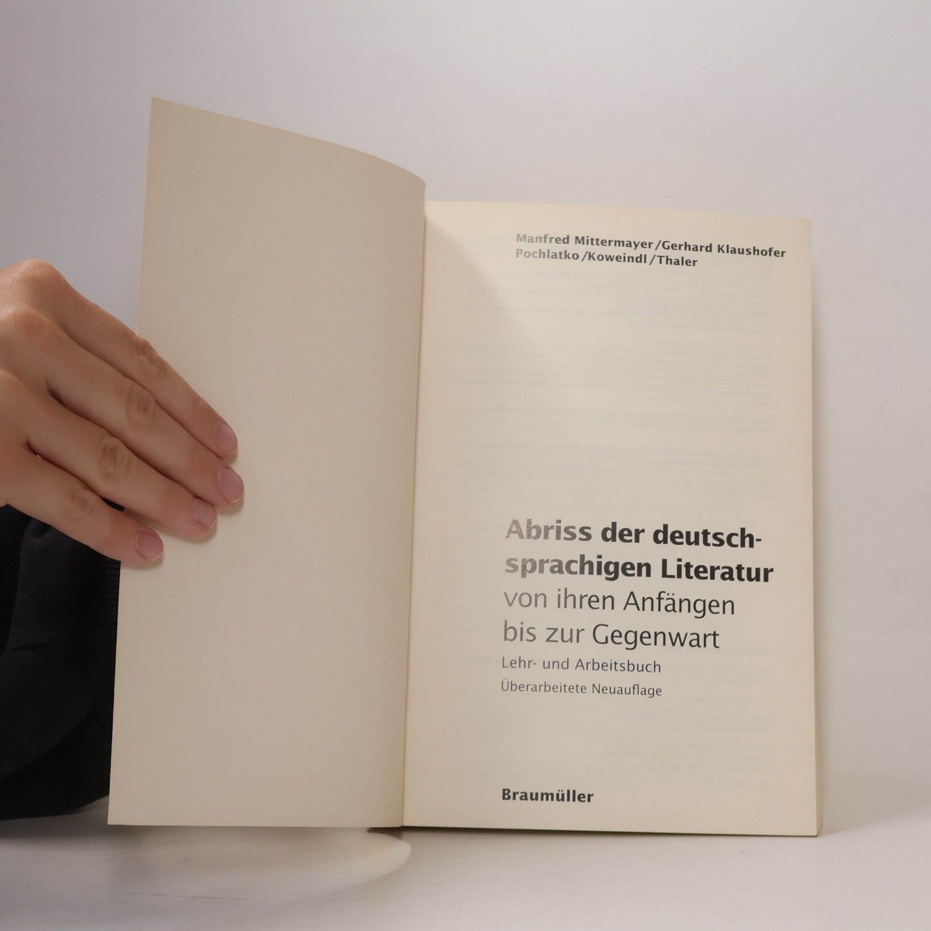 Manfred Mittermayer Abriss der deutschsprachigen Literatur von ihren Anfängen bis zur Gegenwart Lehr- und Arbeitsbuch