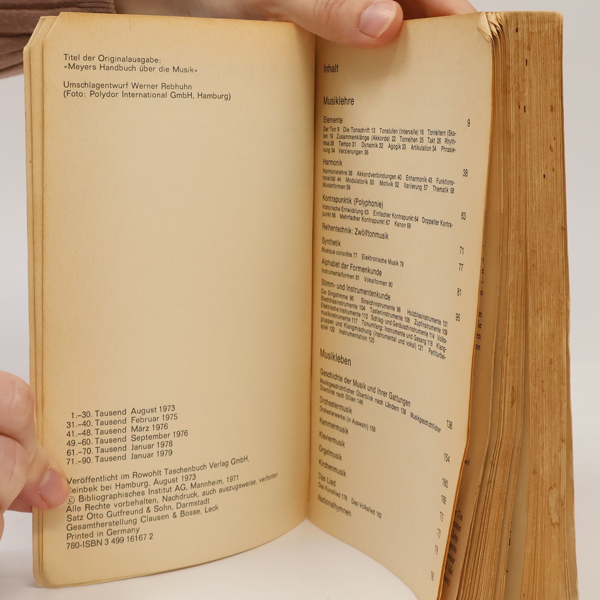 Heinrich Lindlar Rororo Musikhandbuch. Band 1