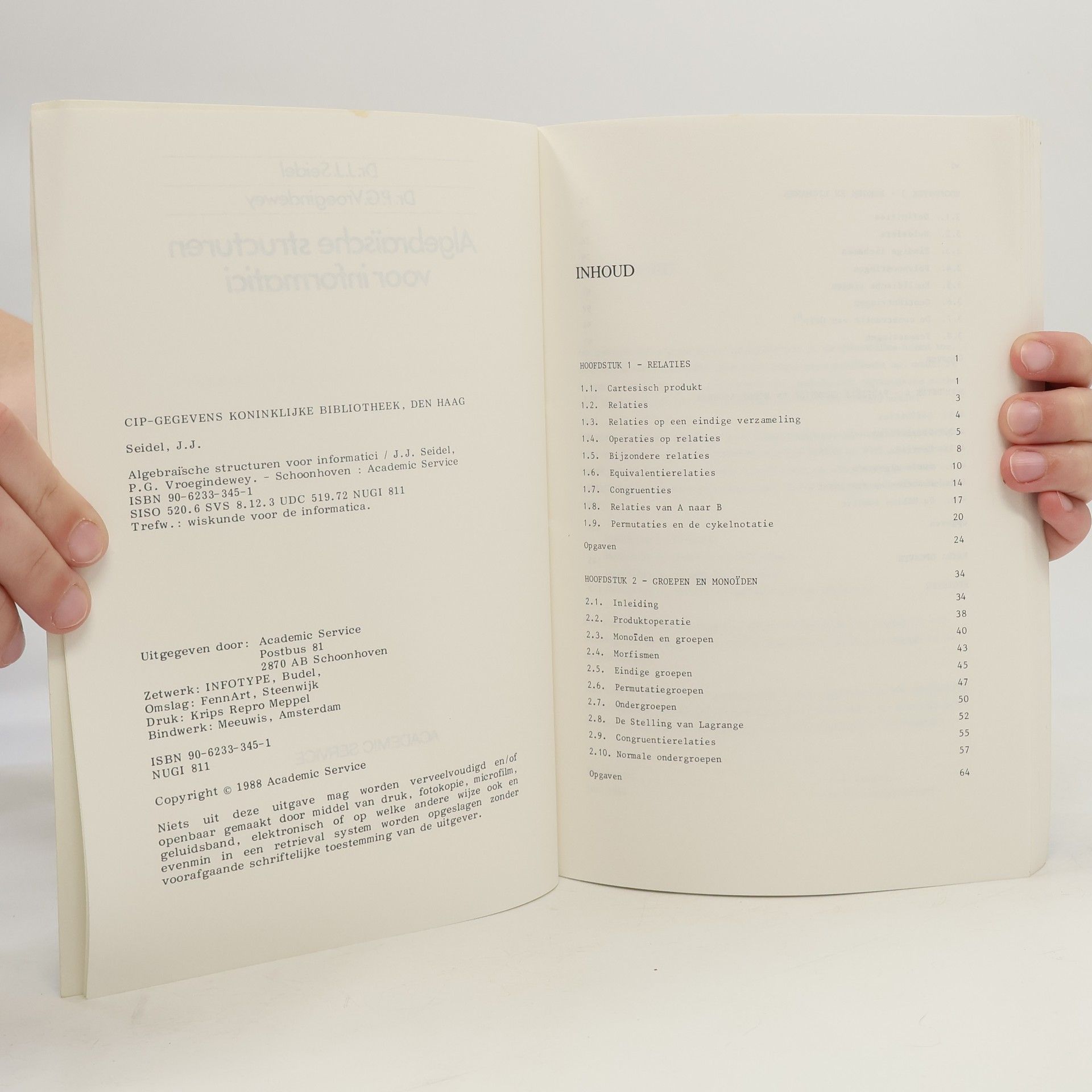 J.J. Seidel Algebraïsche structuren voor informatici
