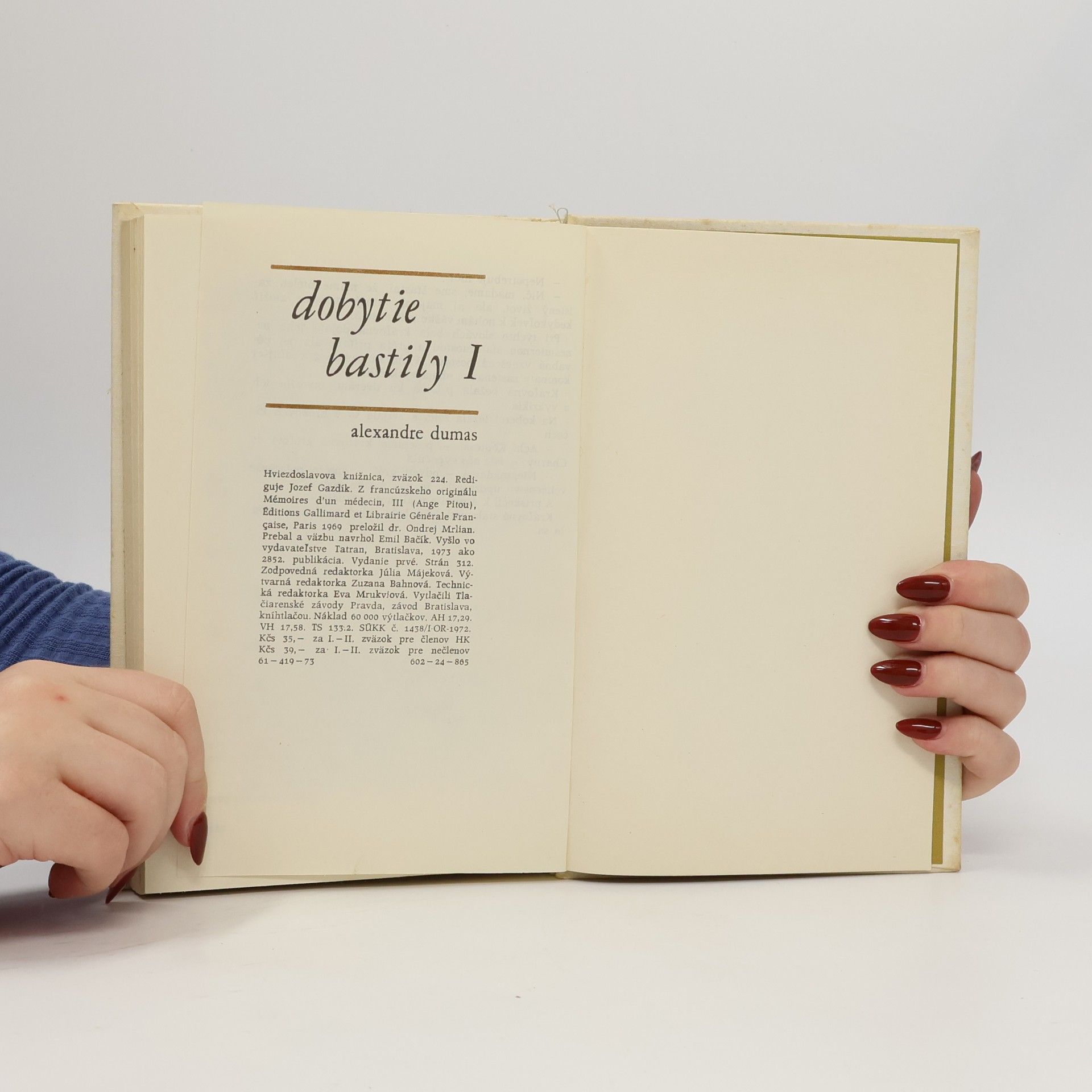 Alexandre Dumas starší Dobytie Bastily I