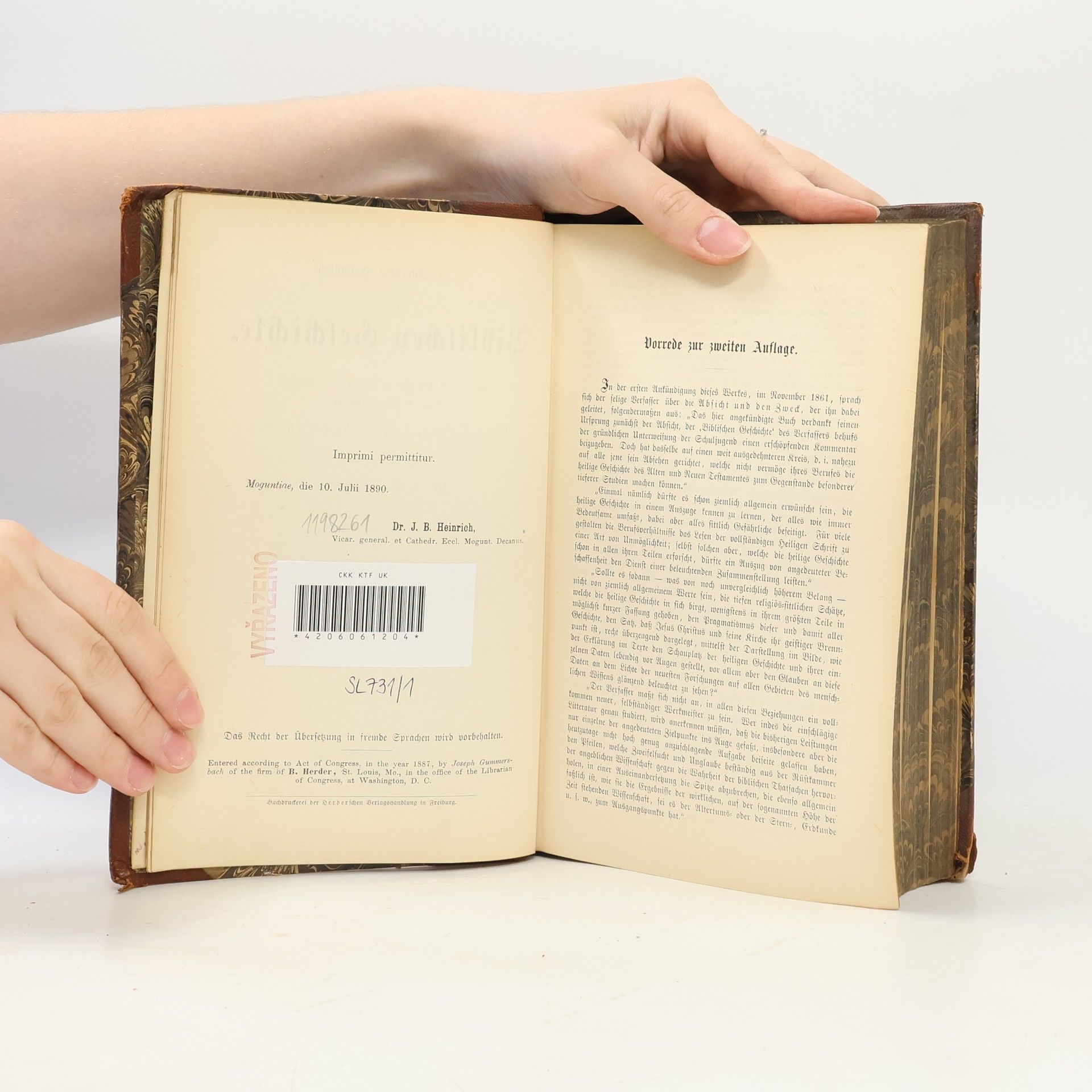 Johann Baptist Holzammer Schusters Handbuch zur Biblischen Geschichte.  Erster Band. Das Alte Testament enthaltend