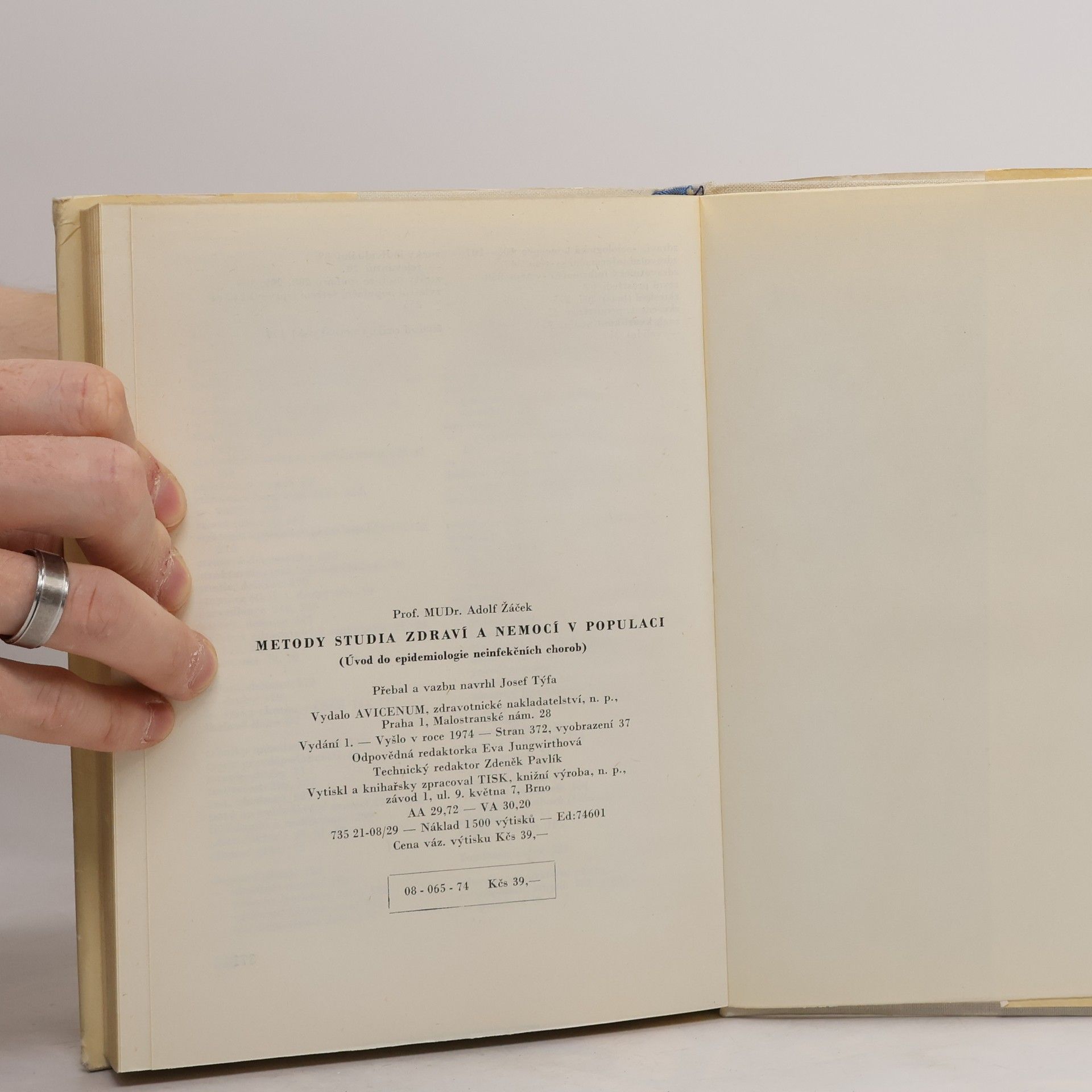 Adolf Žáček Metody studia zdraví a nemocí v populaci
