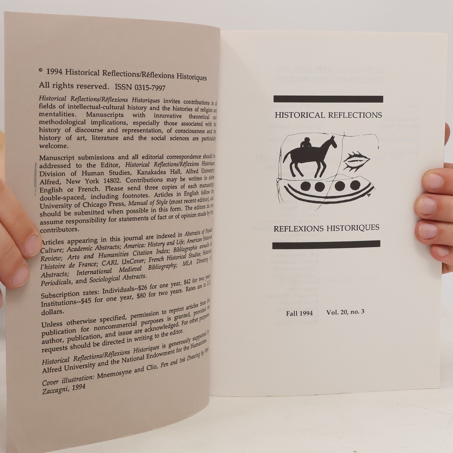 Kolektív autorov Historical Reflections / Réflexions Historiques Vol. 20, no. 3