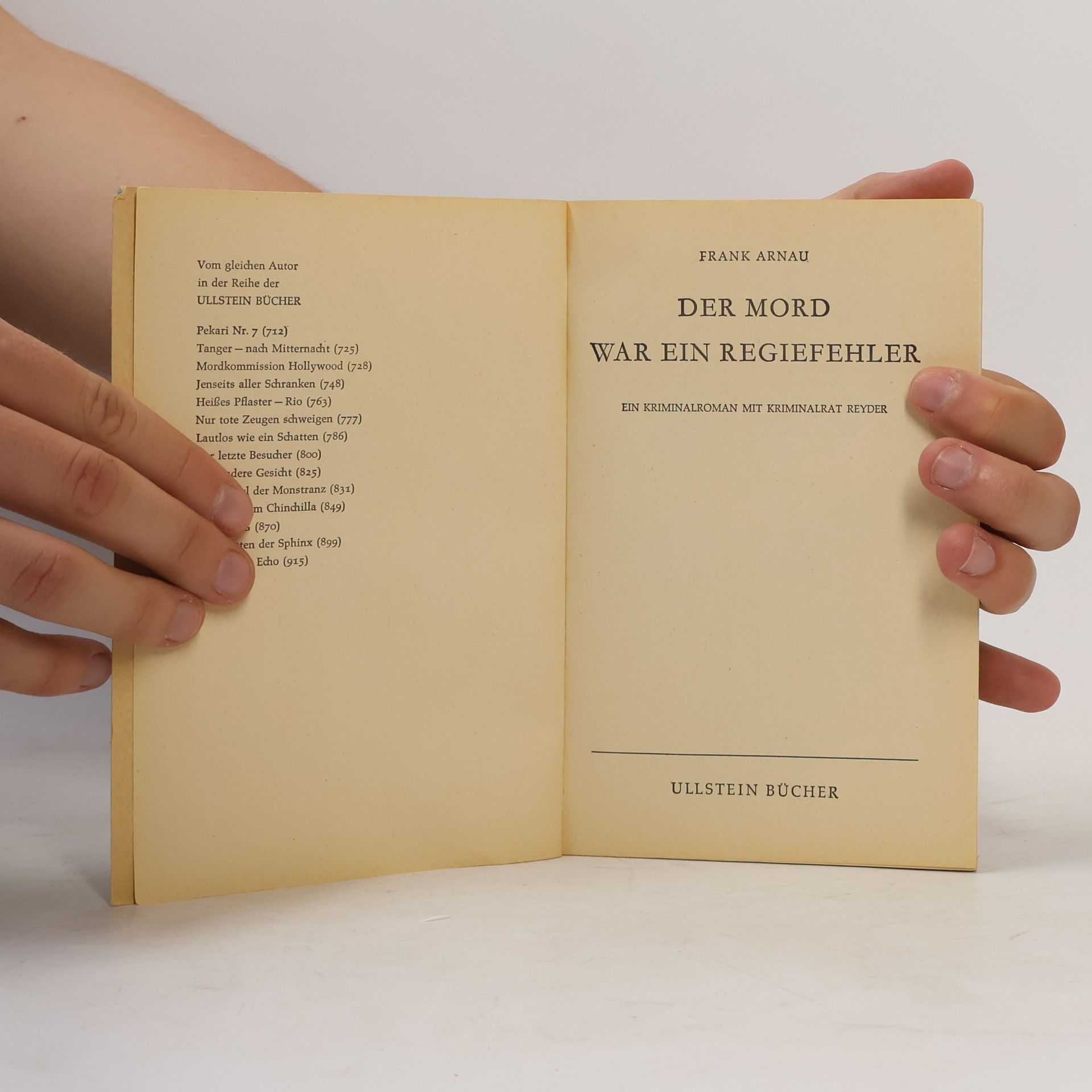 Frank Arnau Der Mord war ein Regiefehler