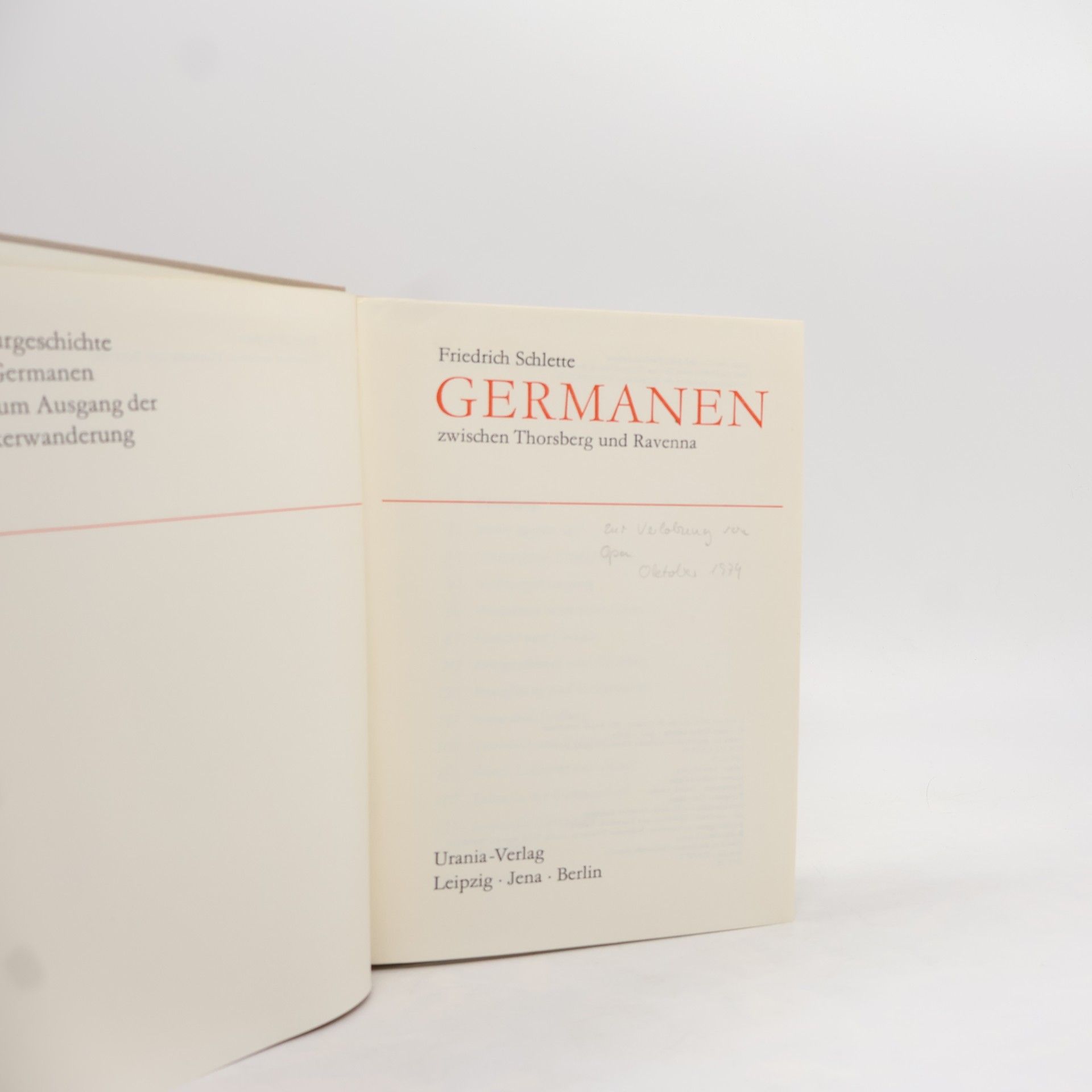 Friedrich Schlette Germanen zwischen Thorsberg und Ravenna