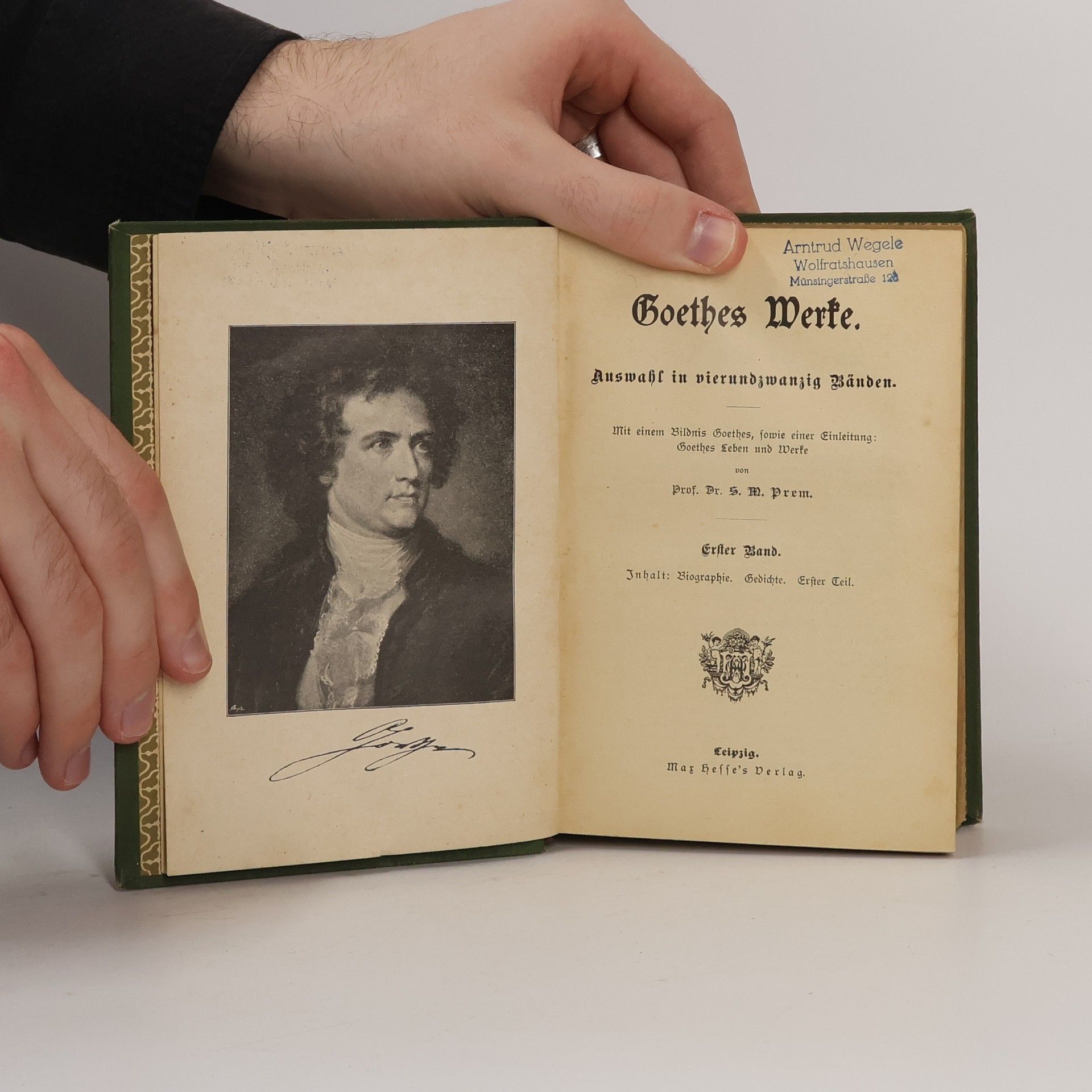 Johann Wolfgang von Goethe Goethes ausgewählte Werke 1.