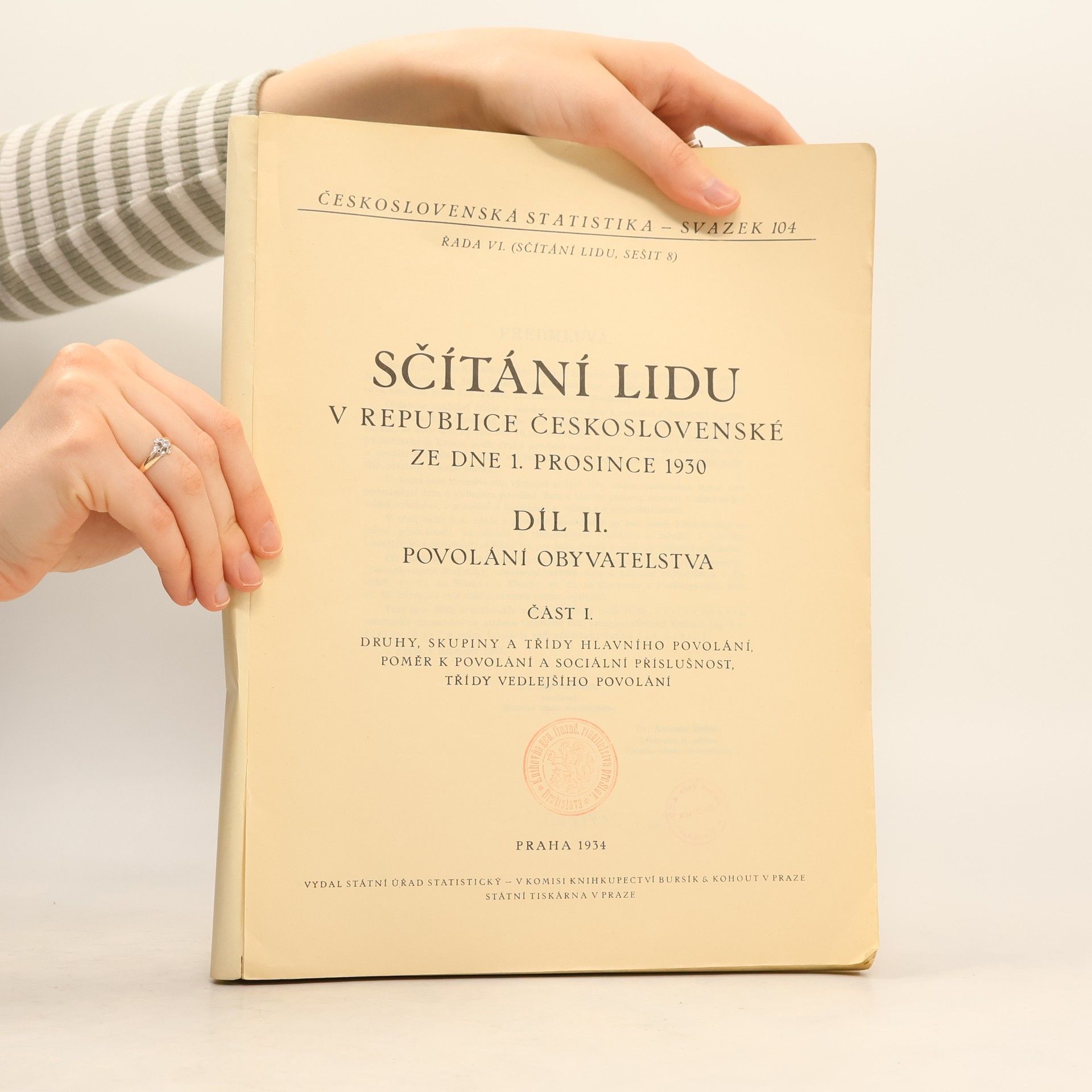 Kolektív autorov Sčítání lidu v republice Československé ze dne 1. prosince 1930 II/I