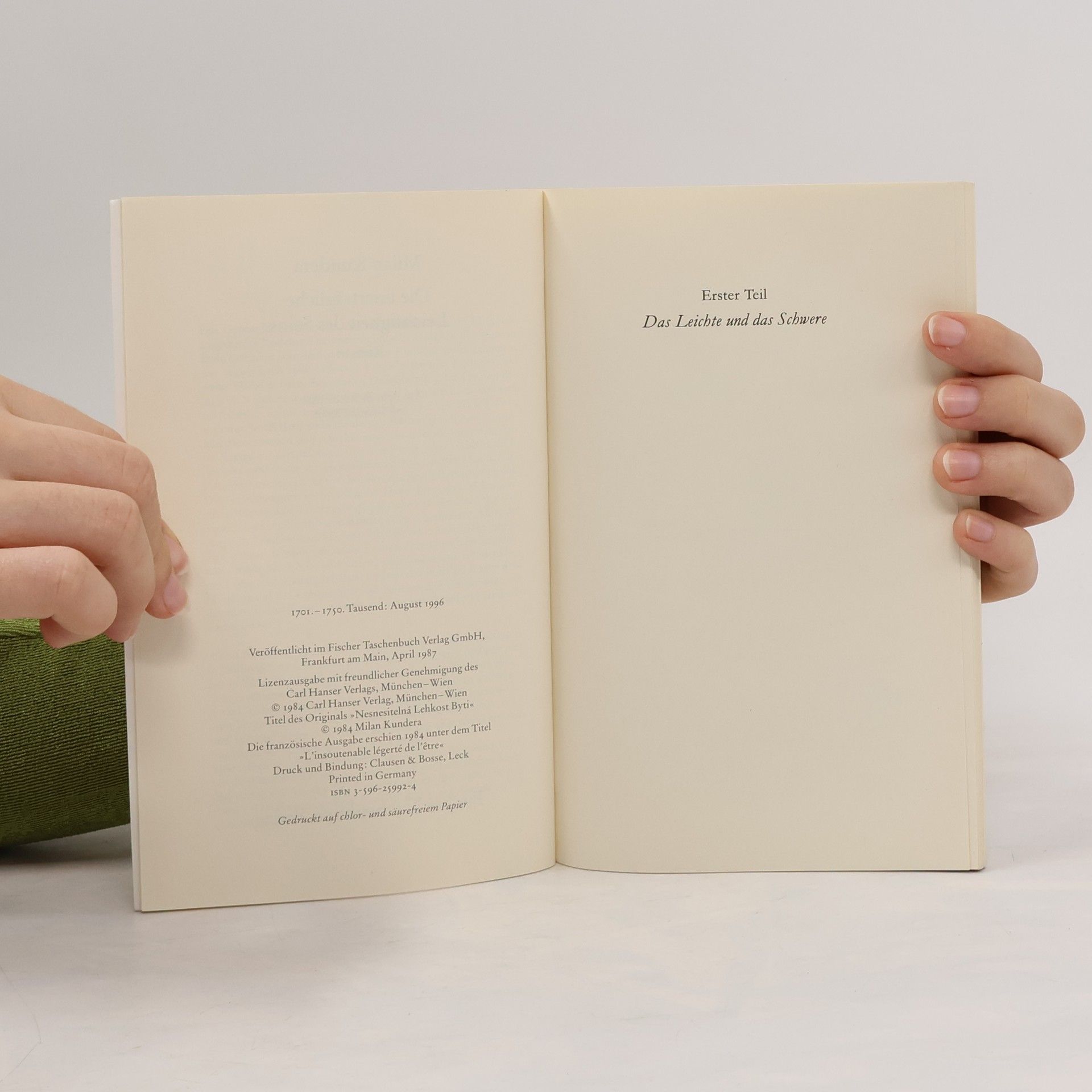 Milan Kundera Die unerträgliche Leichtigkeit des Seins