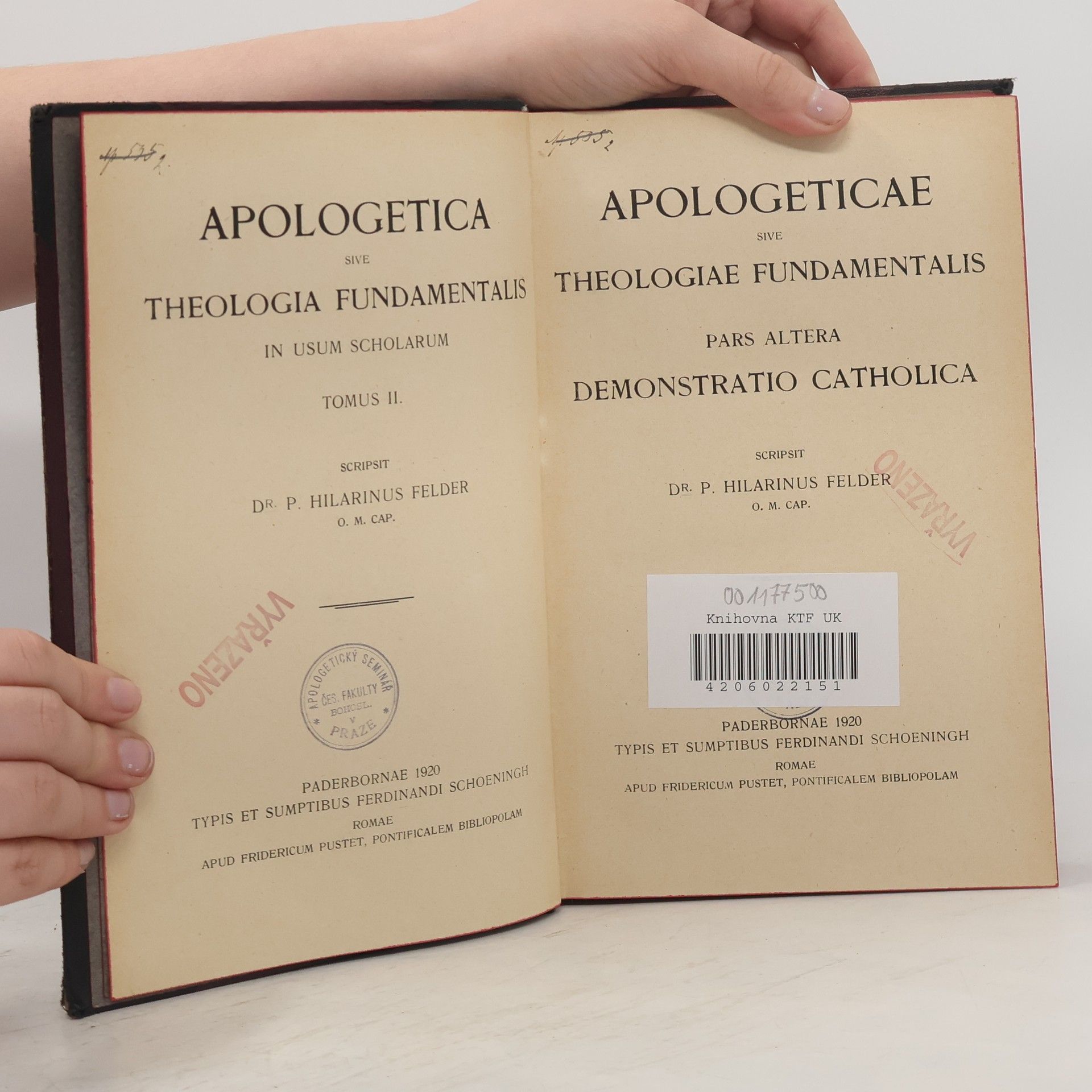 Hilarin Felder Apologetica sive Theologia Fundamentalis II