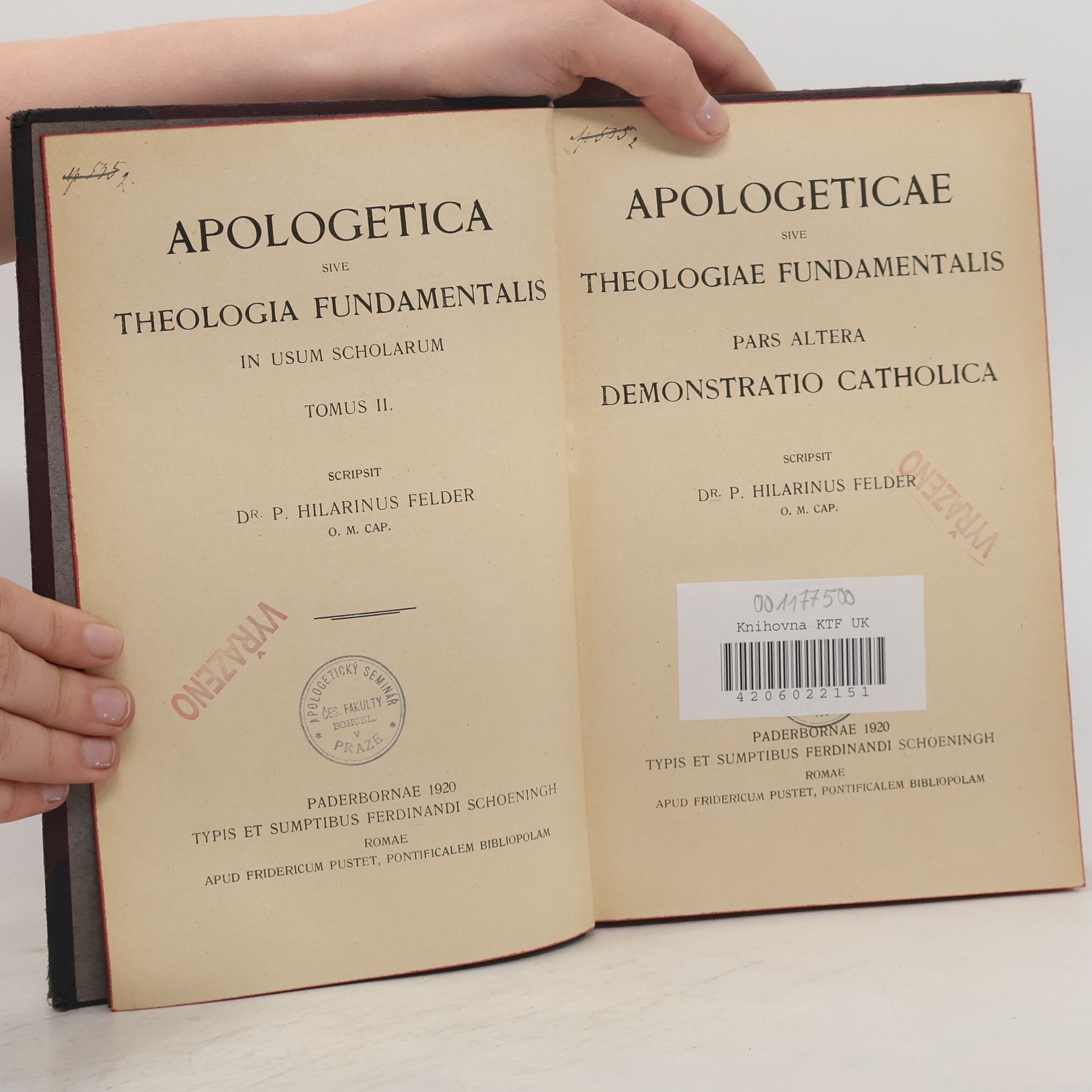 Hilarin Felder Apologetica sive Theologia Fundamentalis II