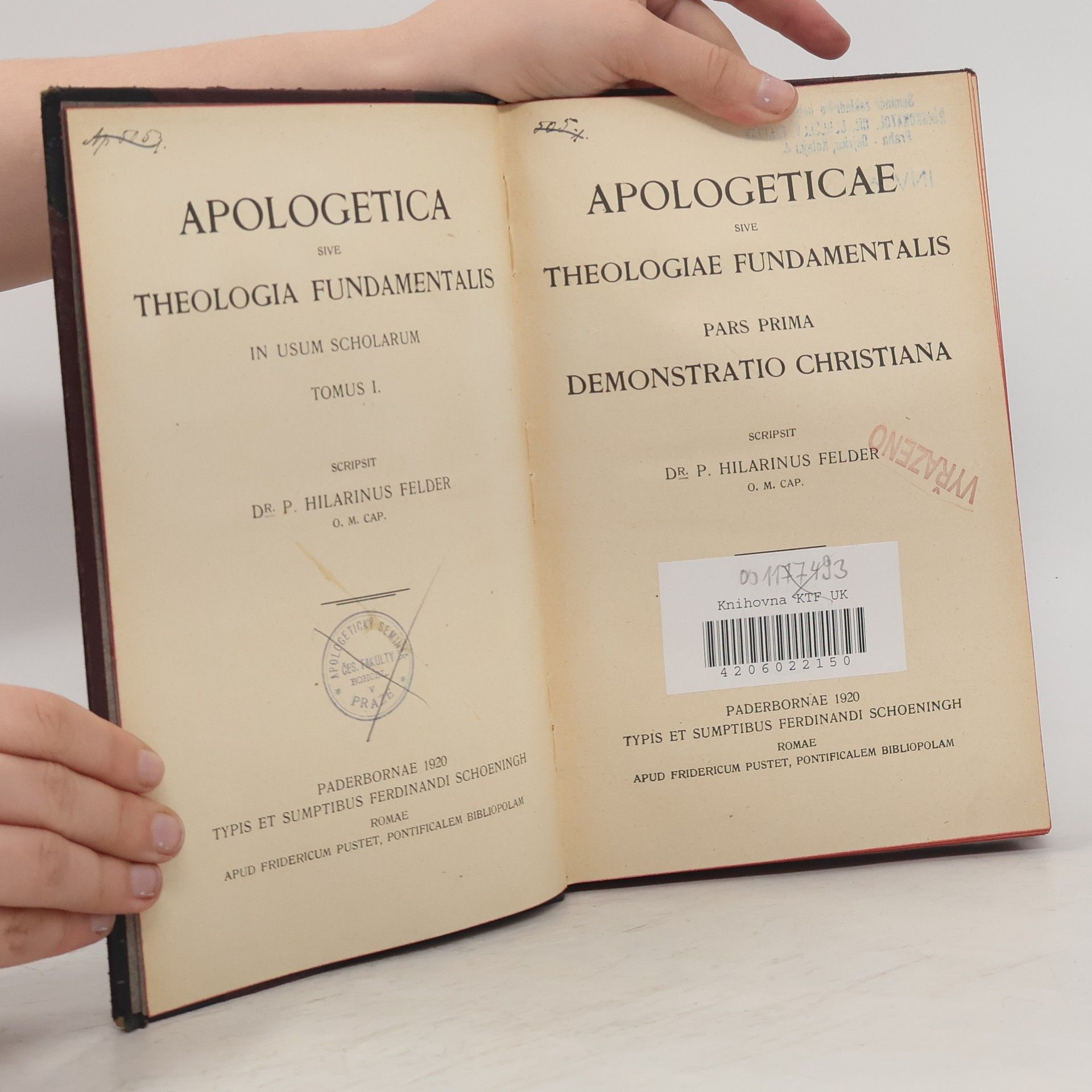 Hilarin Felder Apologeticae sive Theologiae Fundamentalis I
