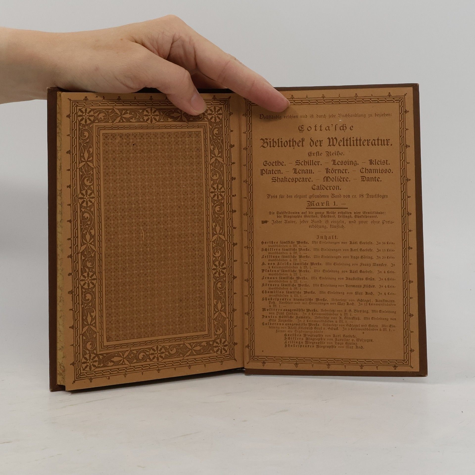 Various authors Cotta'sche Bibliothek der Weltliteratur. Werke 1.