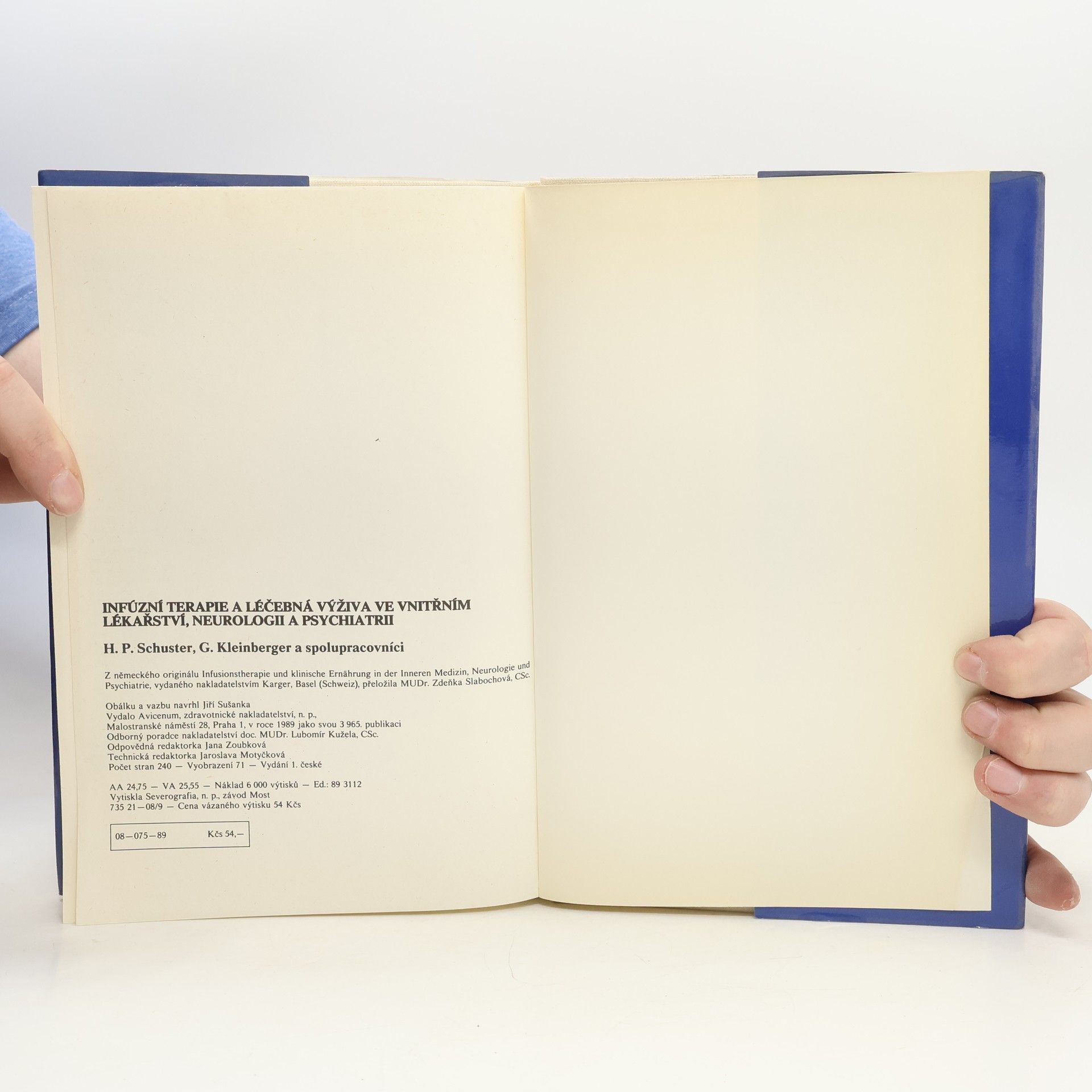 H. P. Schuster Infúzní terapie a léčebná výživa ve vnitřním lékařství, neurologii a psychiatrii
