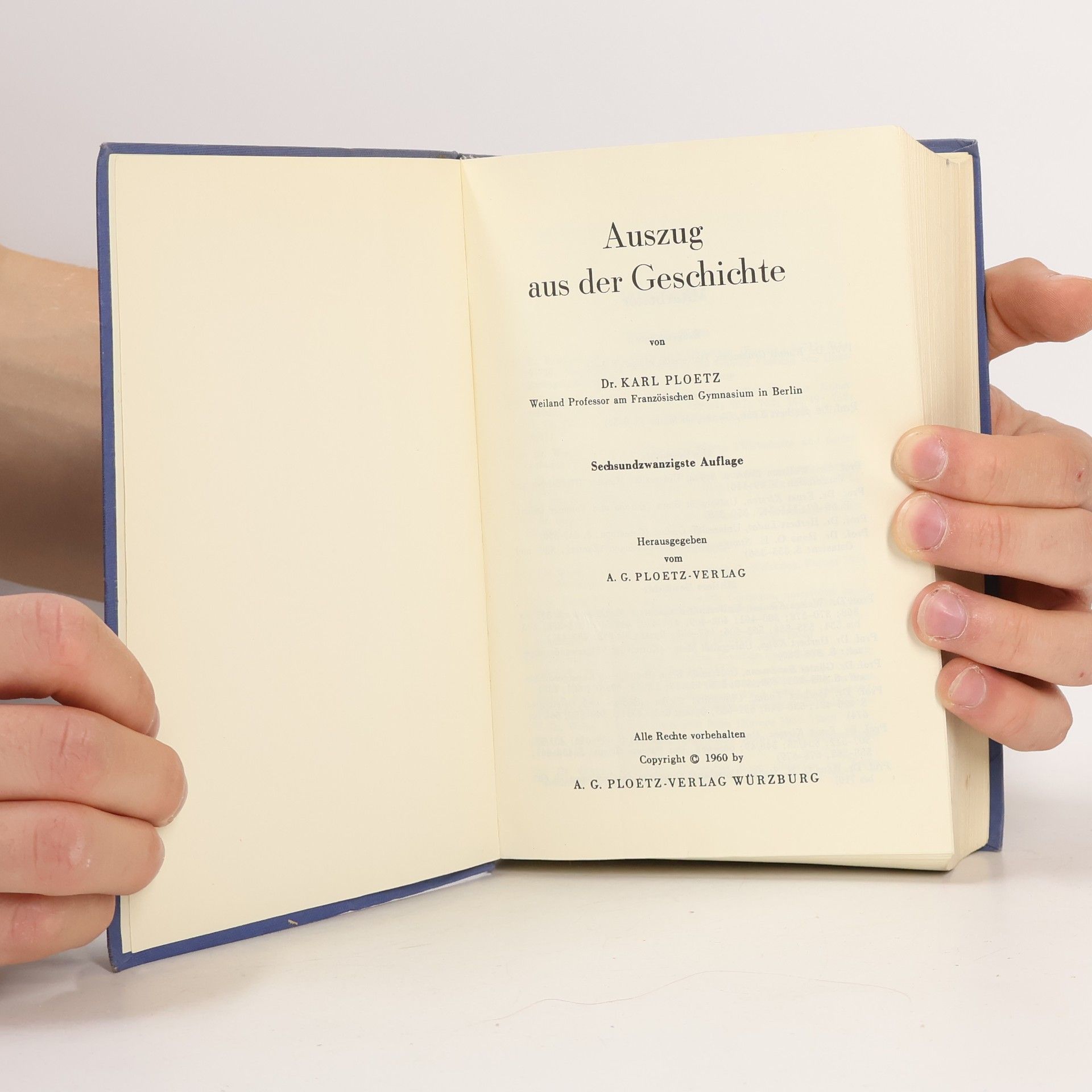 Karl Julius Ploetz Auszug aus der Geschichte