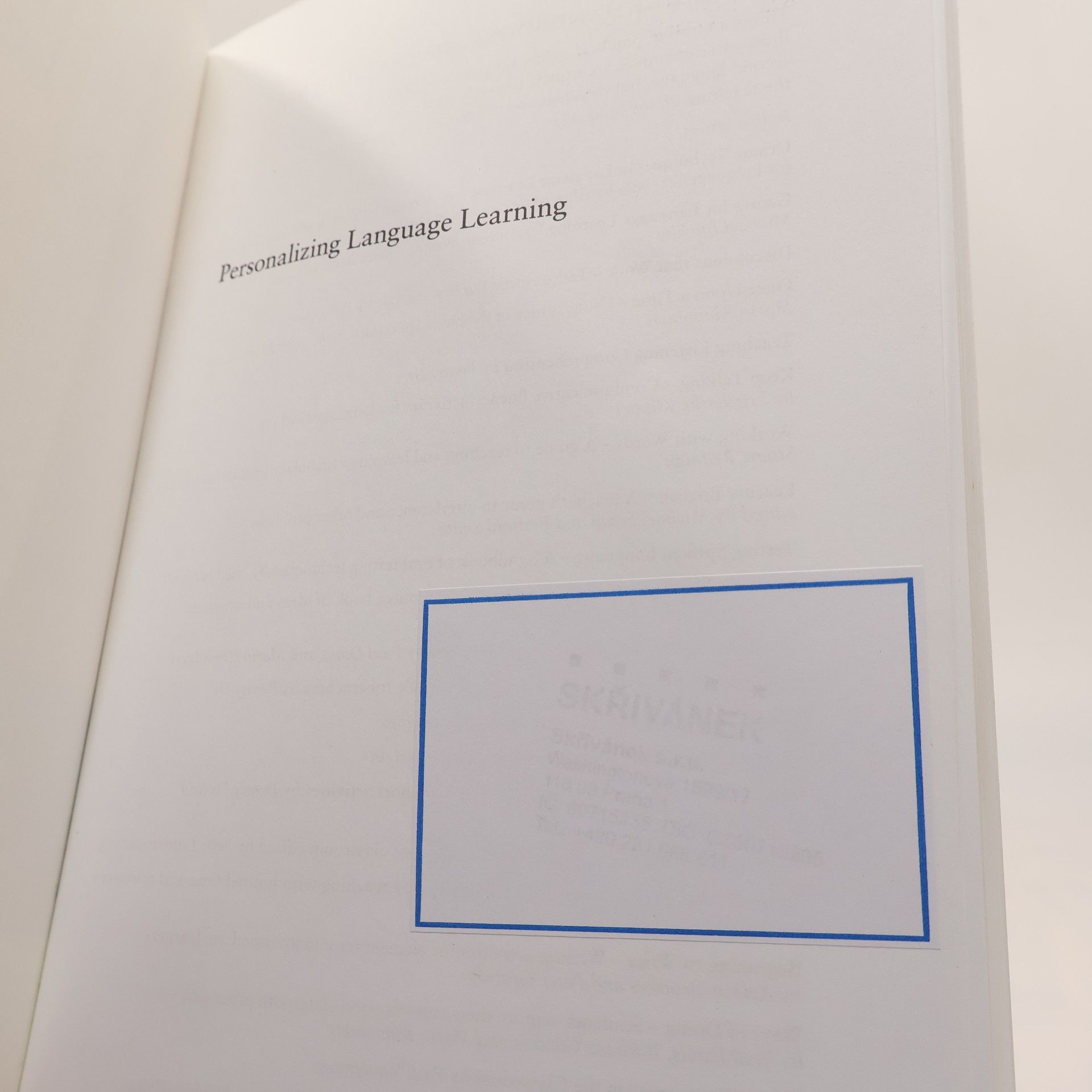 David Griffiths Personalizing Language Learning